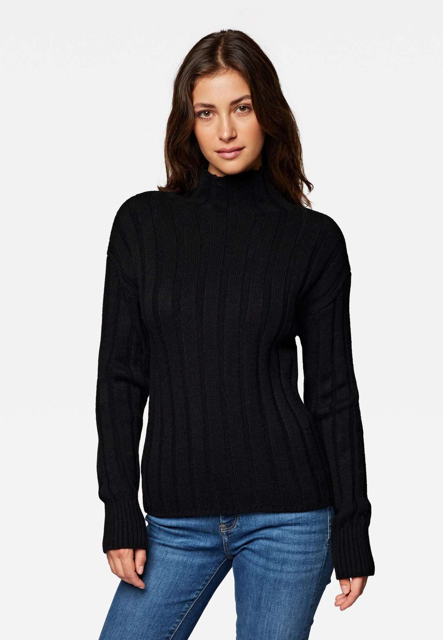 Maglione a collo alto in nero Maglioni Mavi   