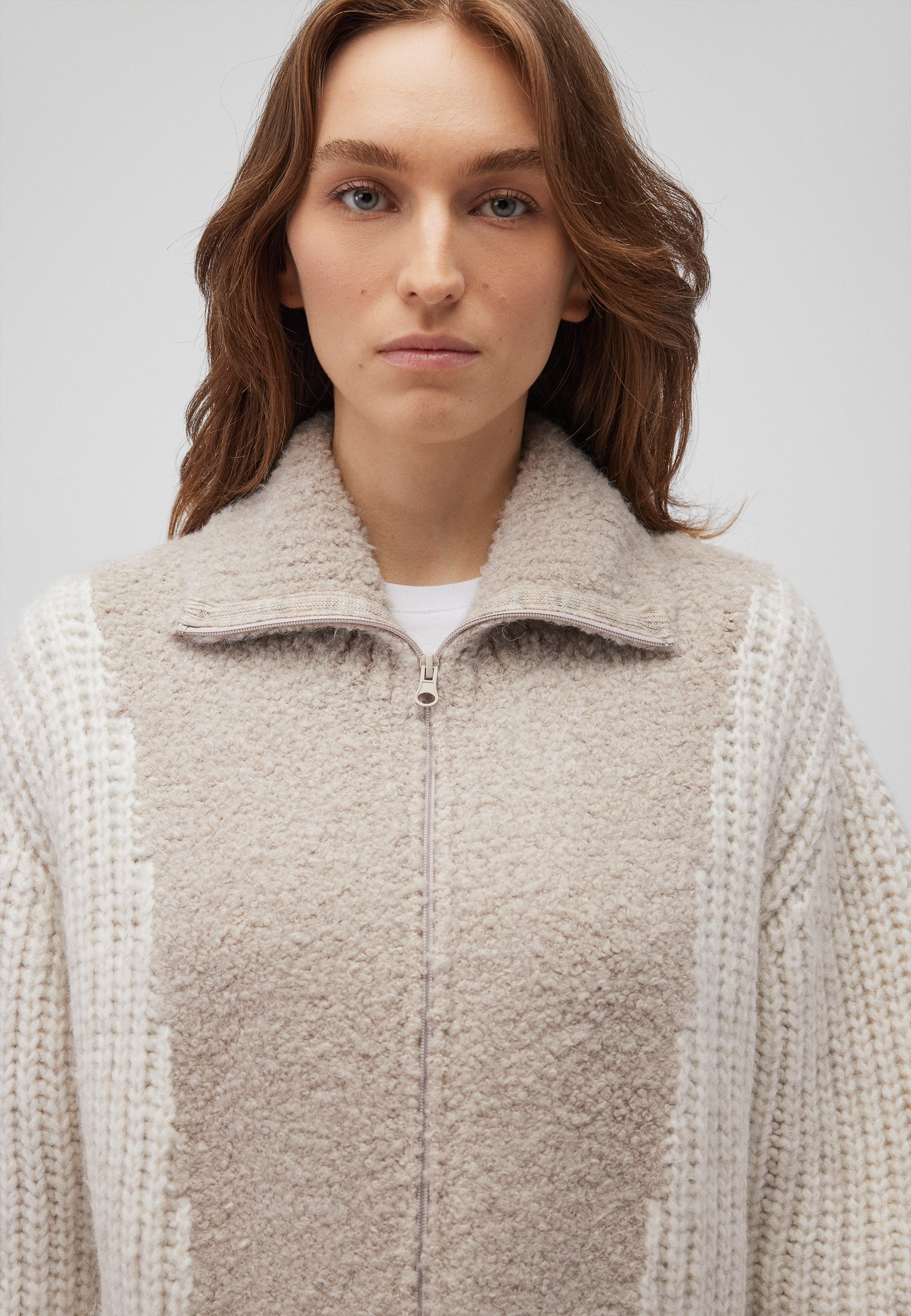 Cardigan con zip in pietra pomice Cardigan Mavi   