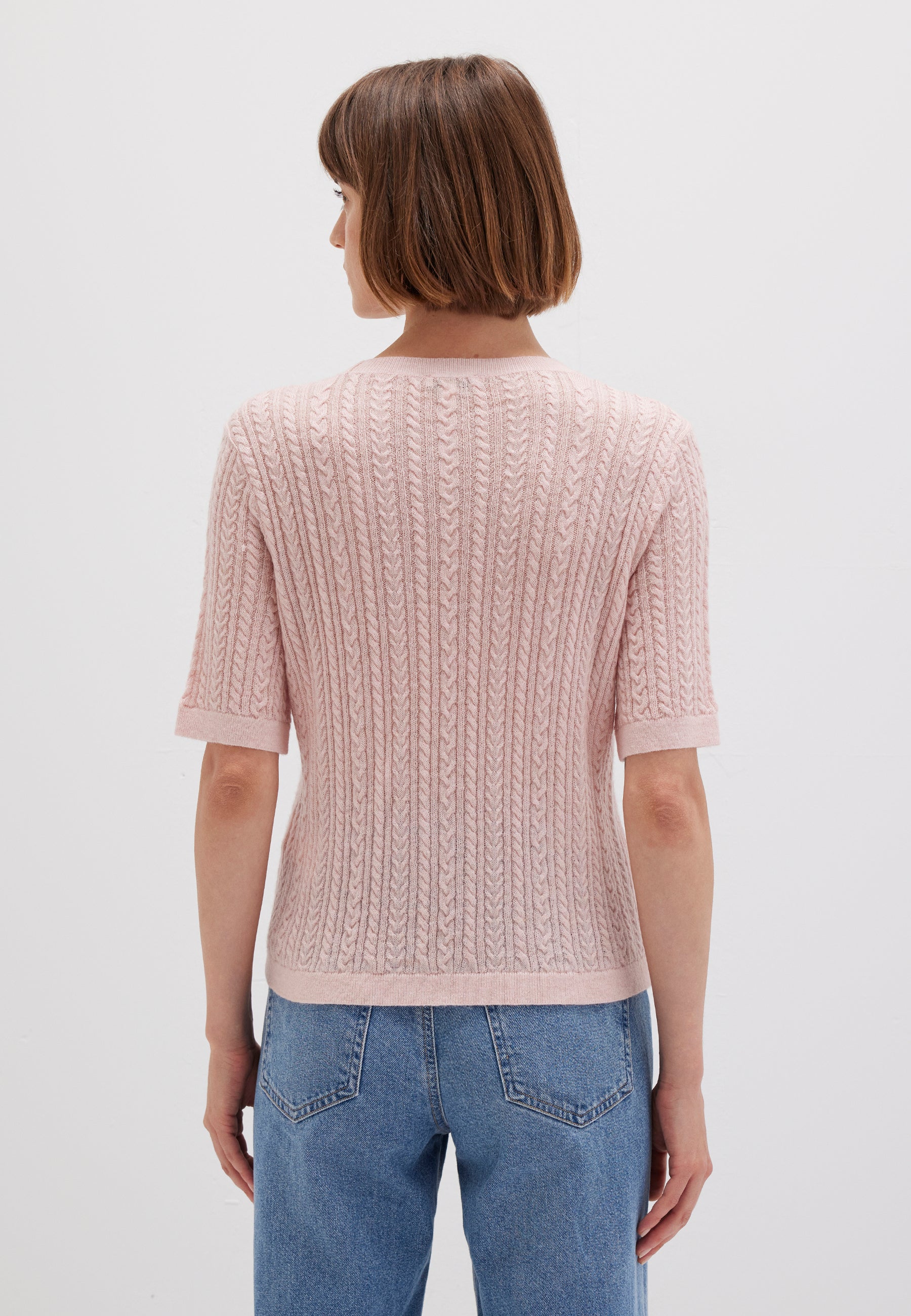 Tricot a maniche corte in Lotus Melange Maglioni Mavi