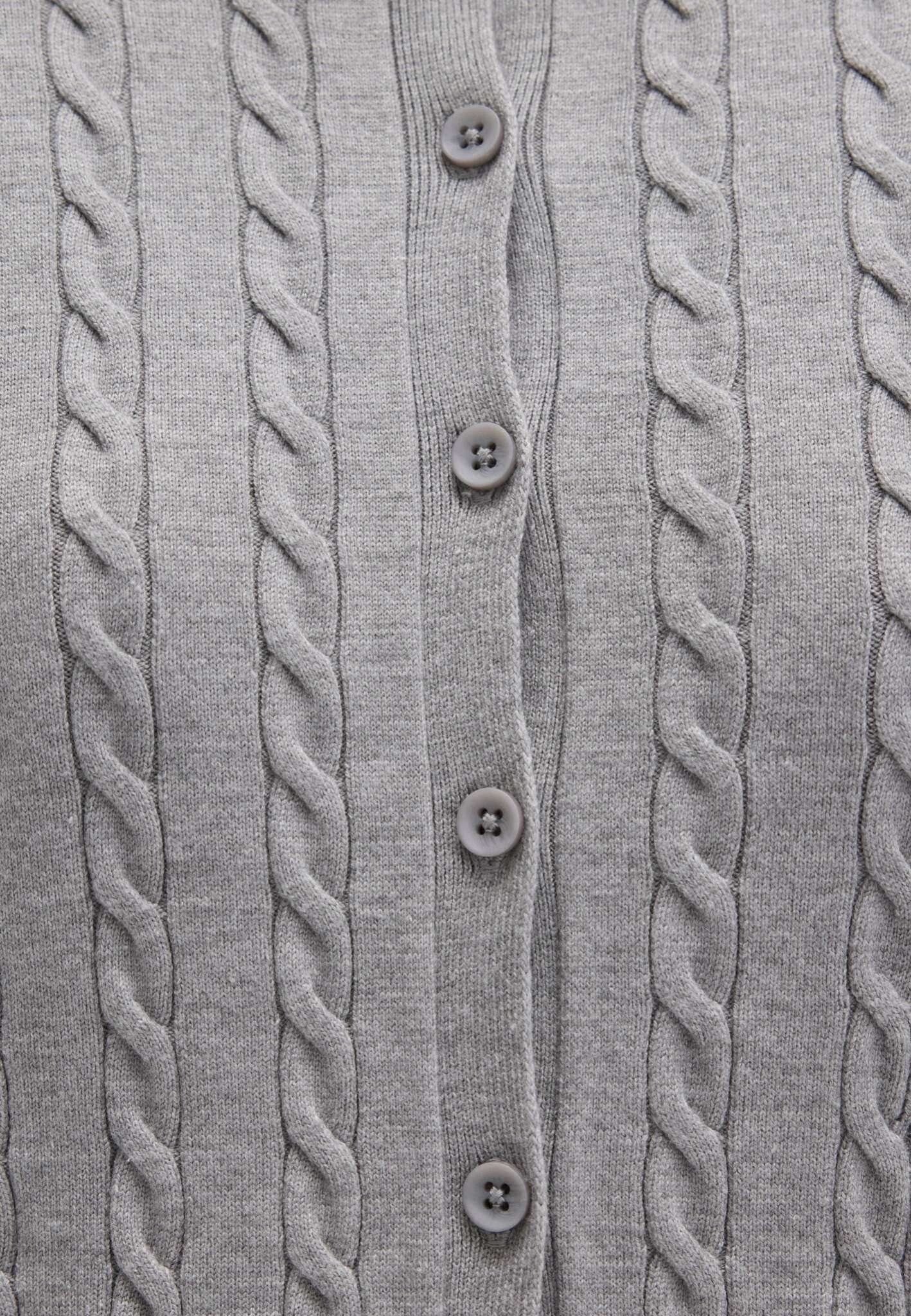 Cardigan corto con bottoni in grigio medio melange Cardigan Mavi