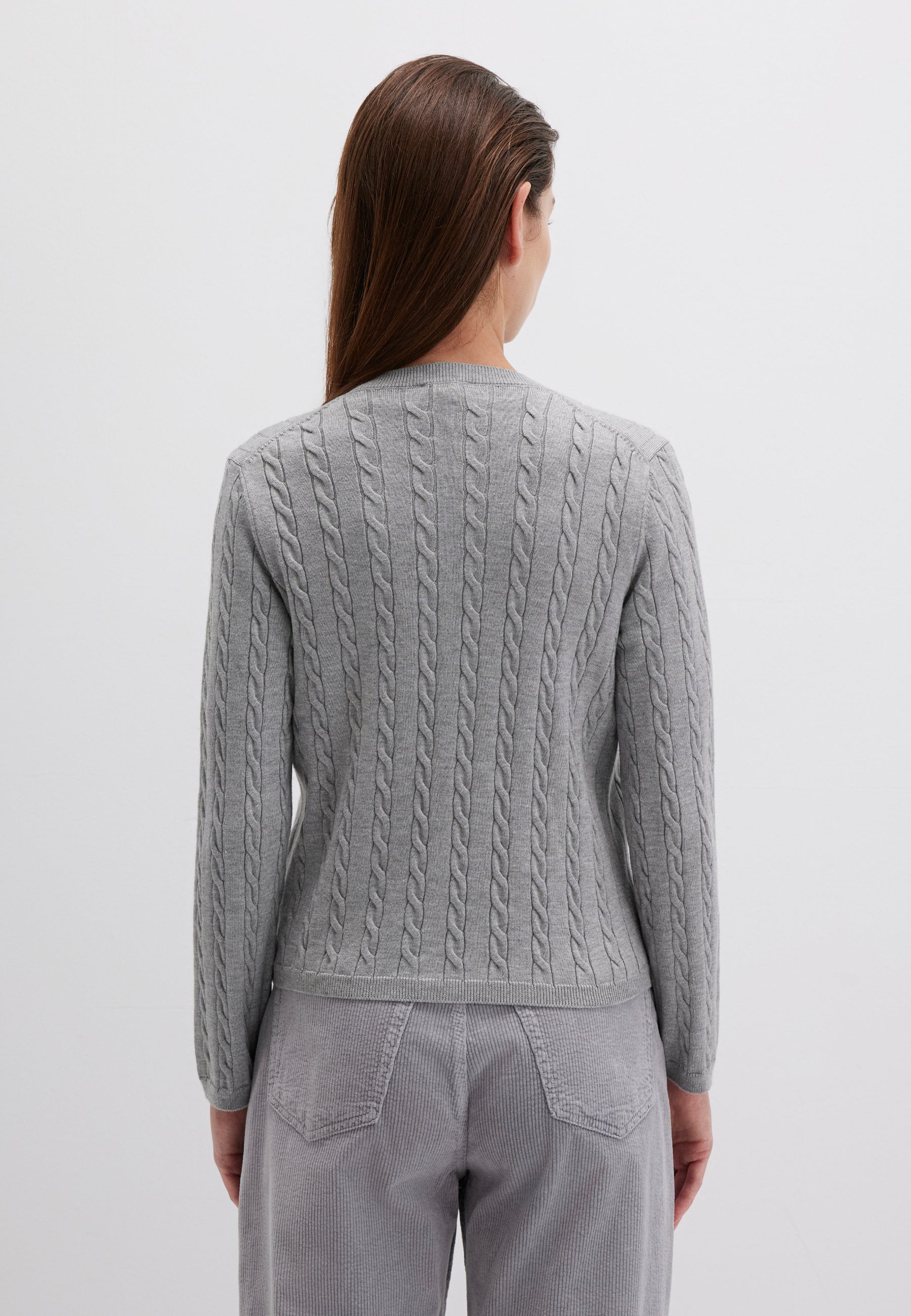 Cardigan corto con bottoni in grigio medio melange Cardigan Mavi