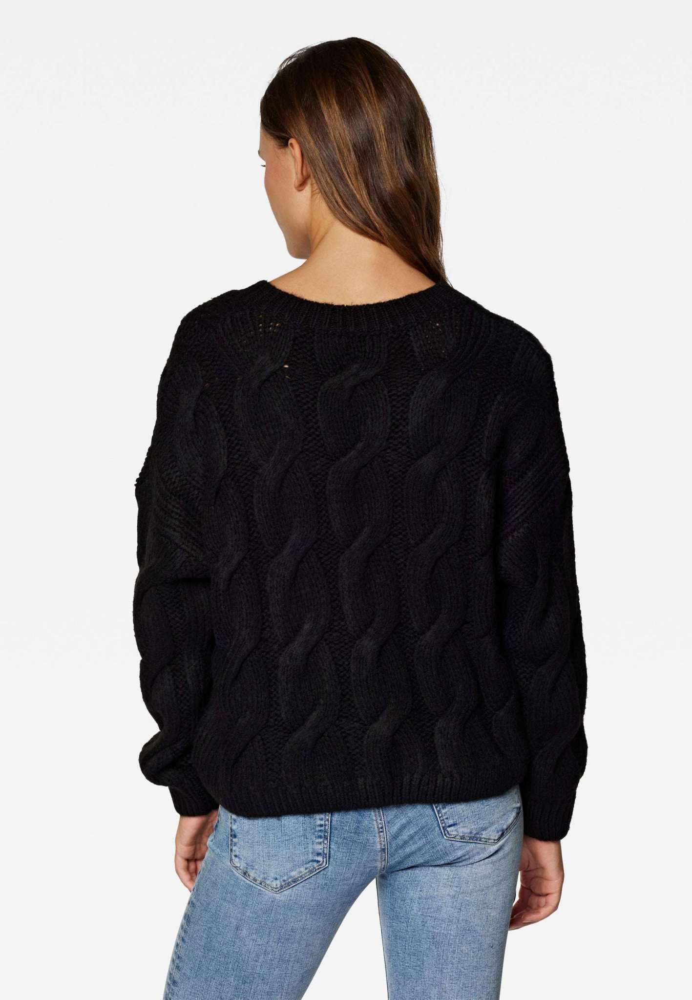 Maglione con scollo a V in nero Maglioni Mavi   