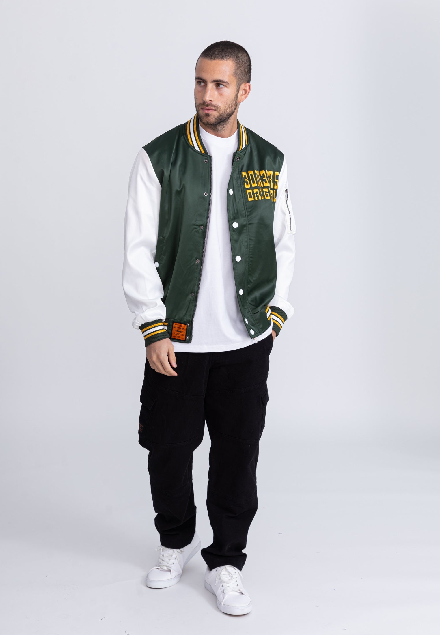 Giacca bomber March M in verde/bianco Bombers Original   