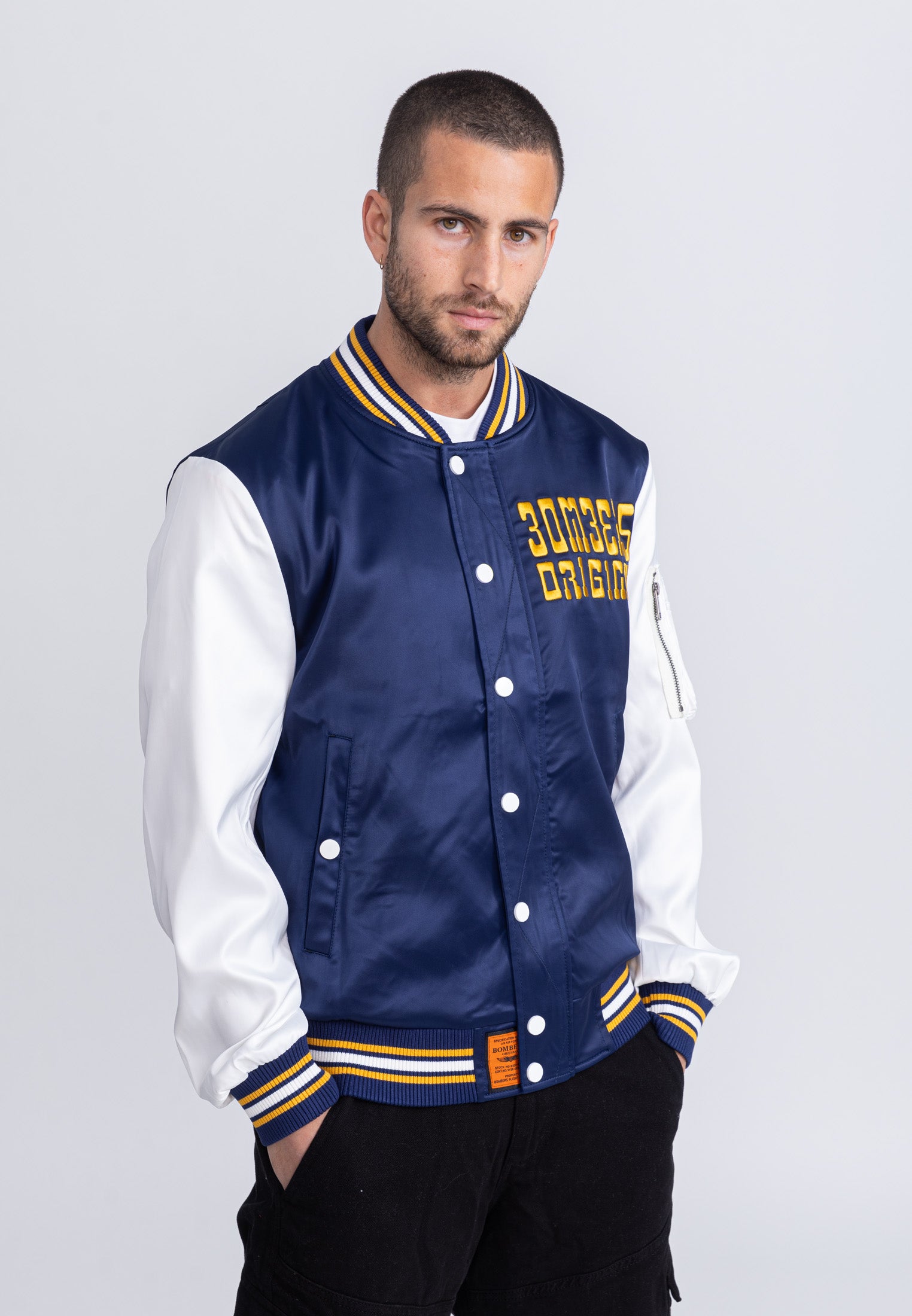 Giubbotto bomber March M in giacca blu/bianco Bombers Original   