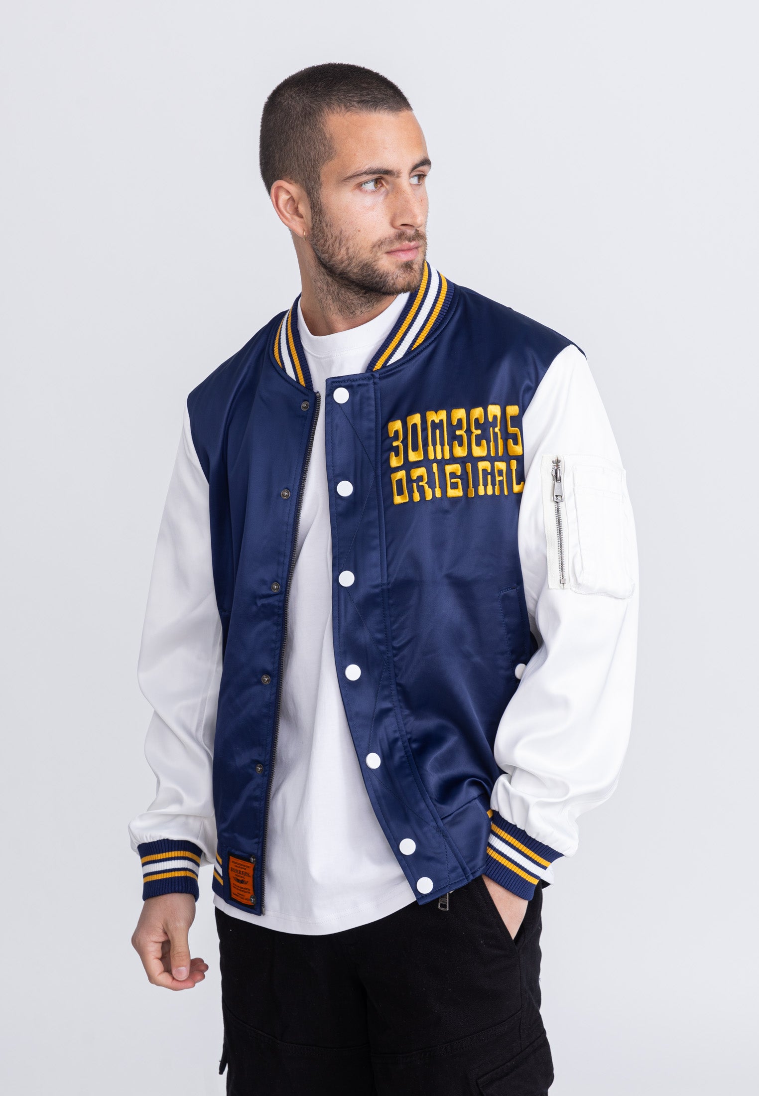 Giubbotto bomber March M in giacca blu/bianco Bombers Original   