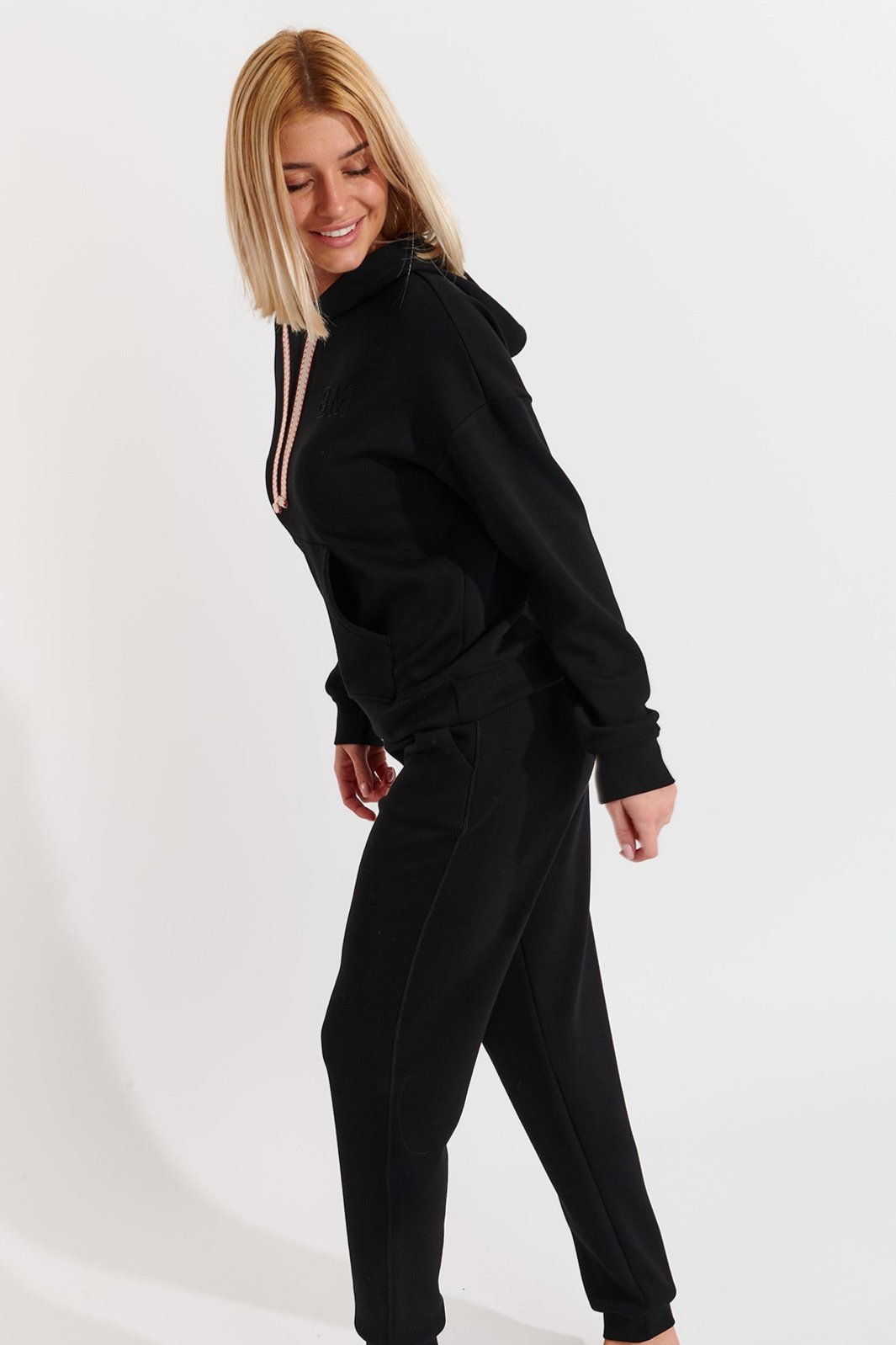 QUICK-BAYJOY pantaloni da jogging in noir Pantaloni Banana Moon   