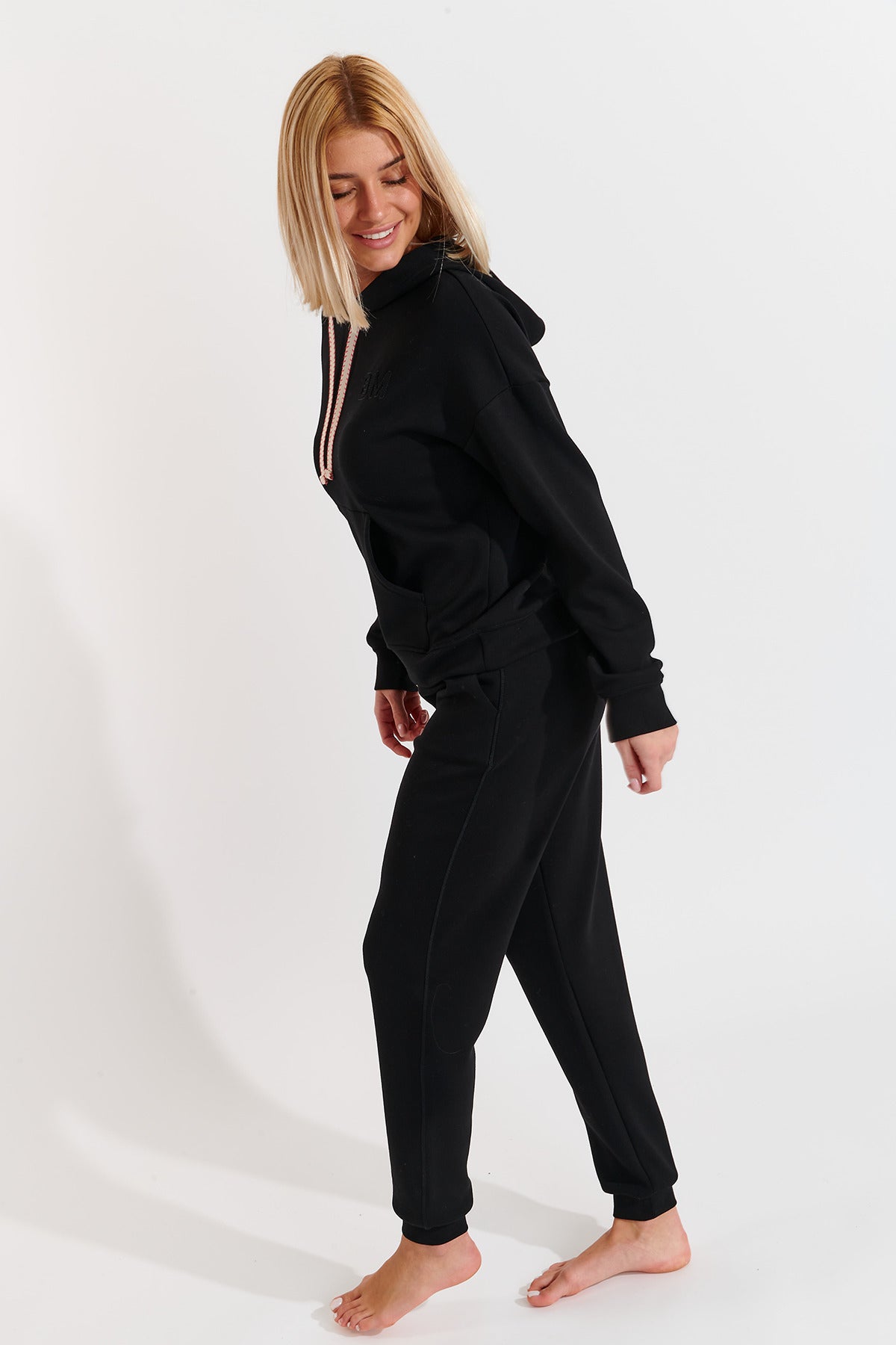 QUICK-BAYJOY pantaloni da jogging in noir Pantaloni Banana Moon   