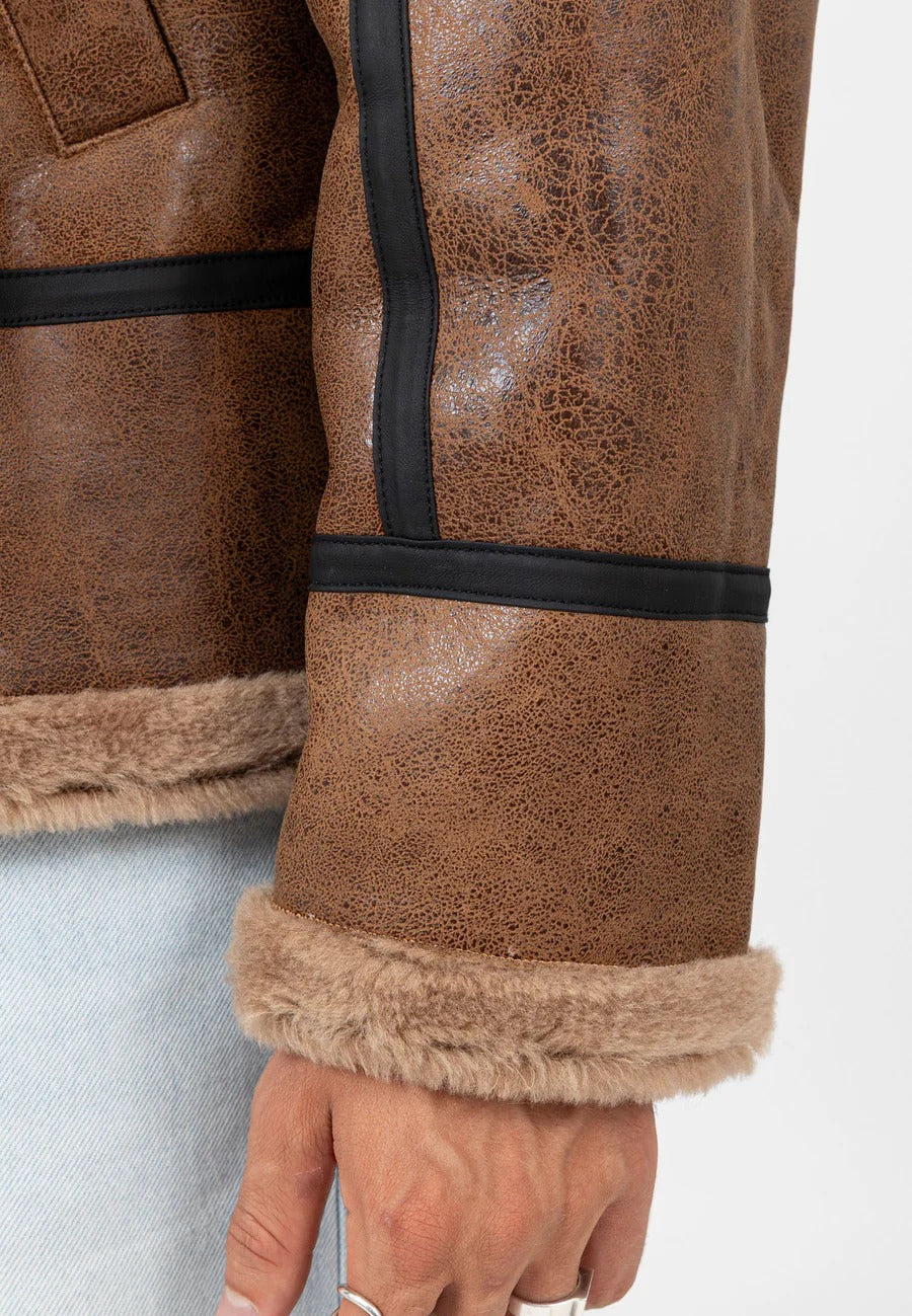 Giacca in pelle RB3-M marrone