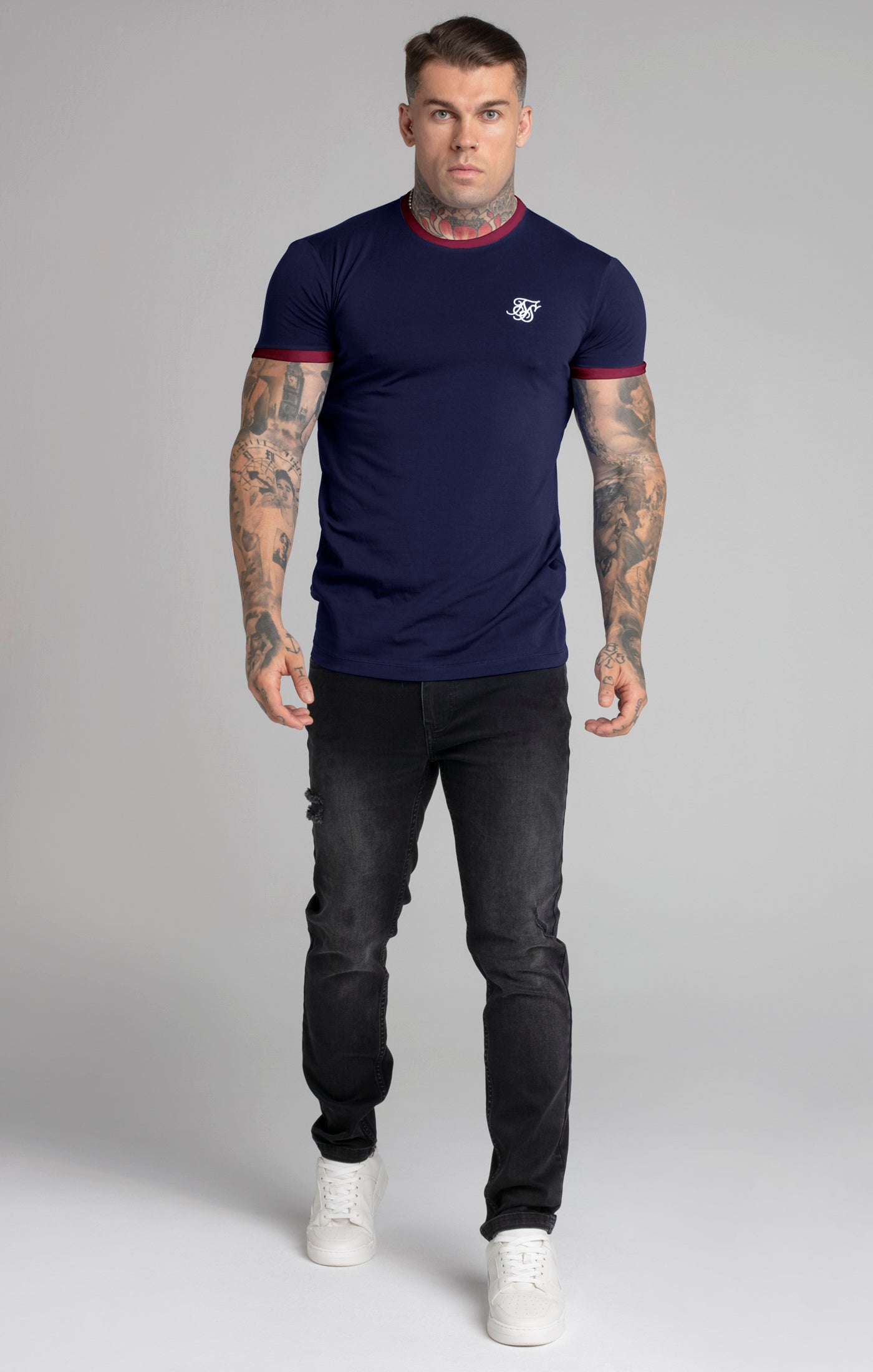 Maglietta a manica corta Ringer in Marina Magliette SikSilk   