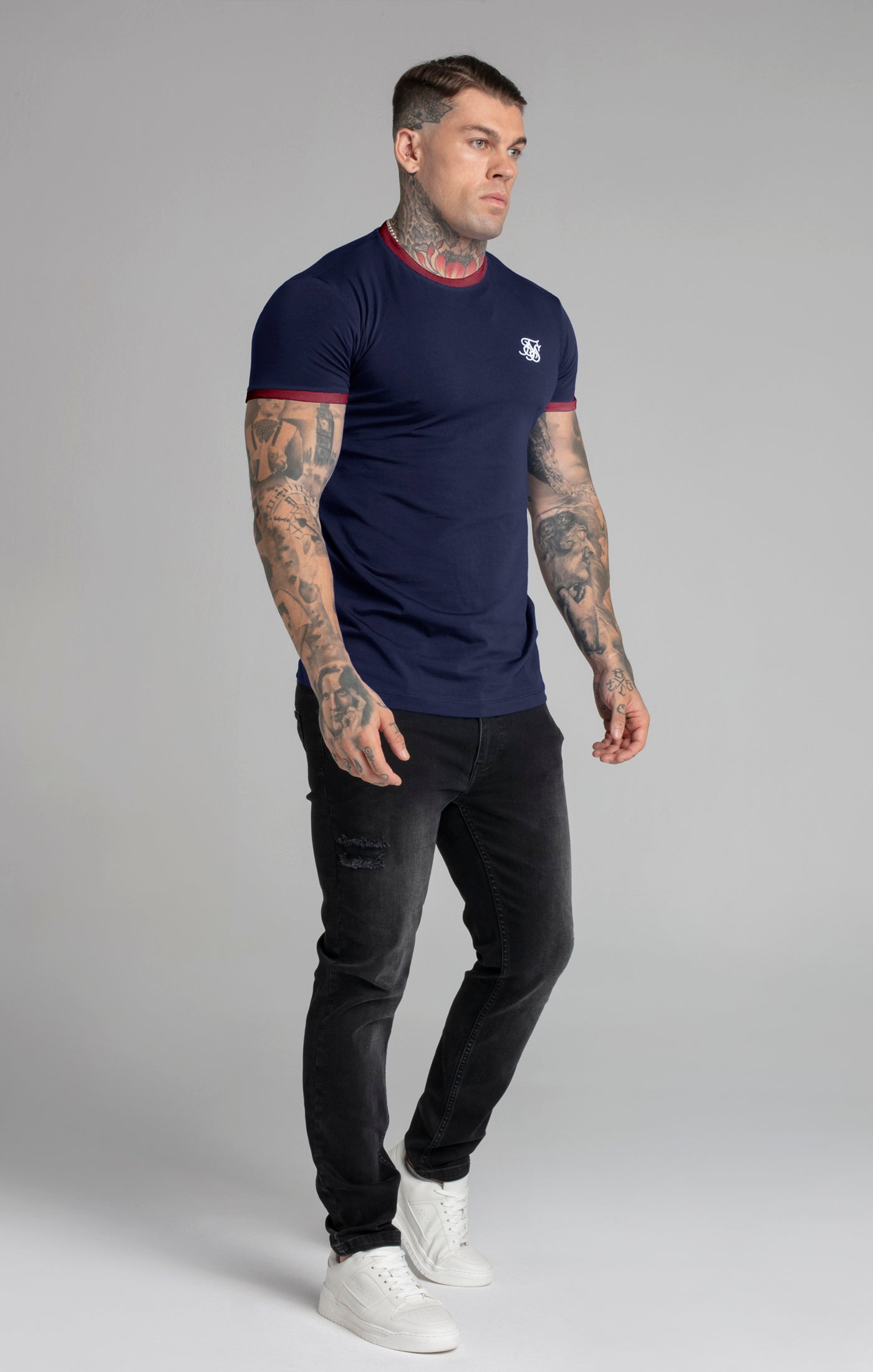 Maglietta a manica corta Ringer in Marina Magliette SikSilk   