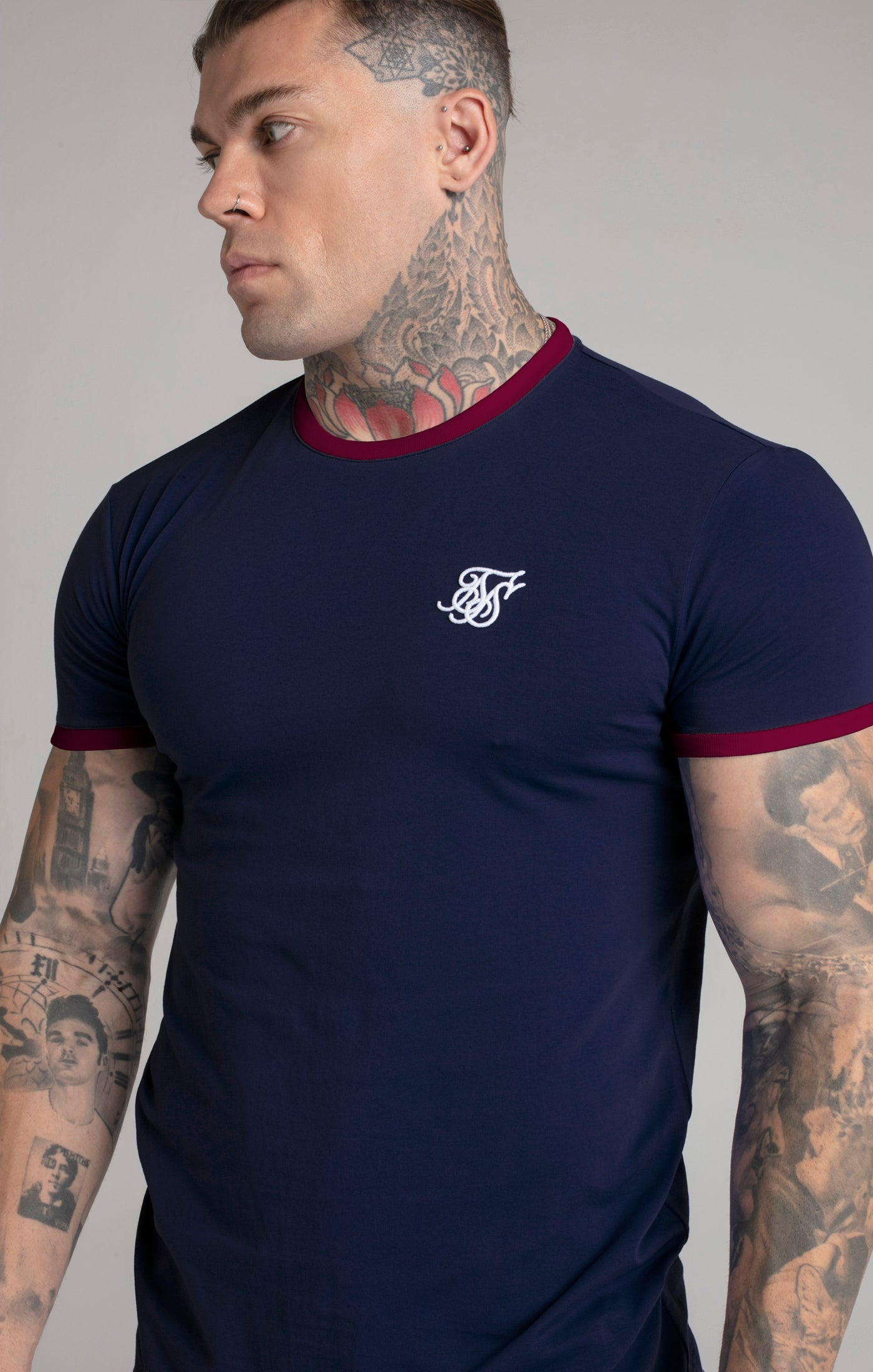 Maglietta a manica corta Ringer in Marina Magliette SikSilk   