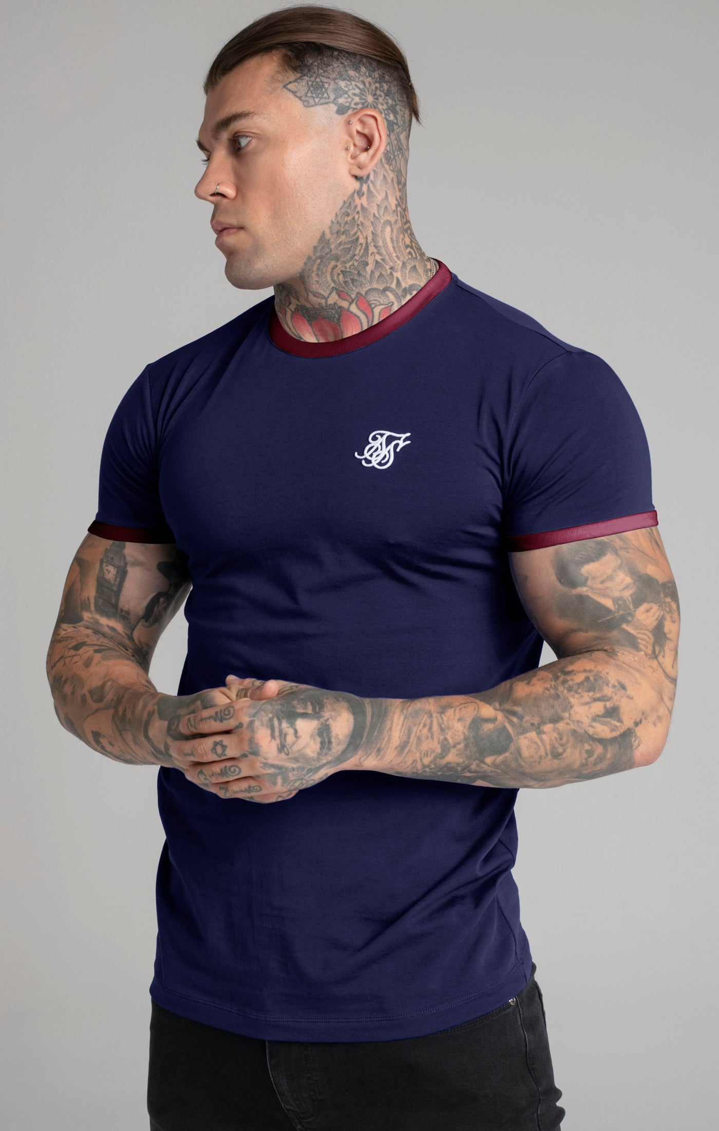 Maglietta a manica corta Ringer in Marina Magliette SikSilk   