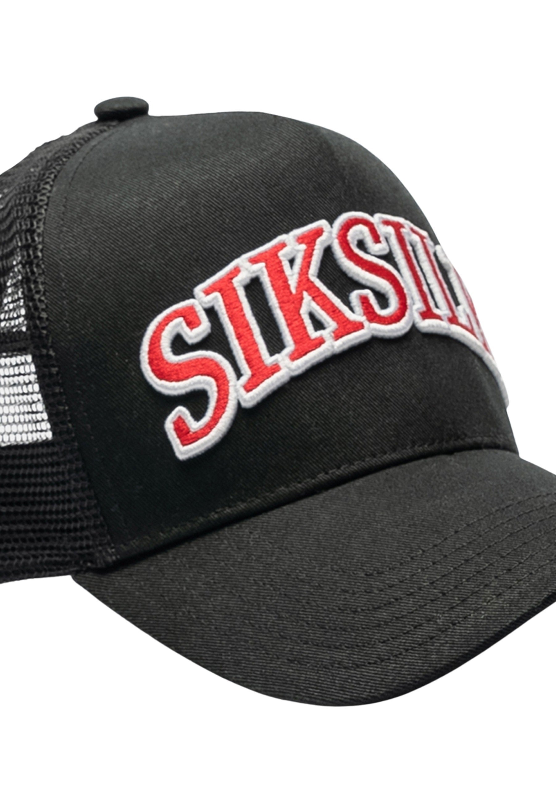 Cappello Trucker con logo Shadow in maglia nera Cappellini SikSilk   