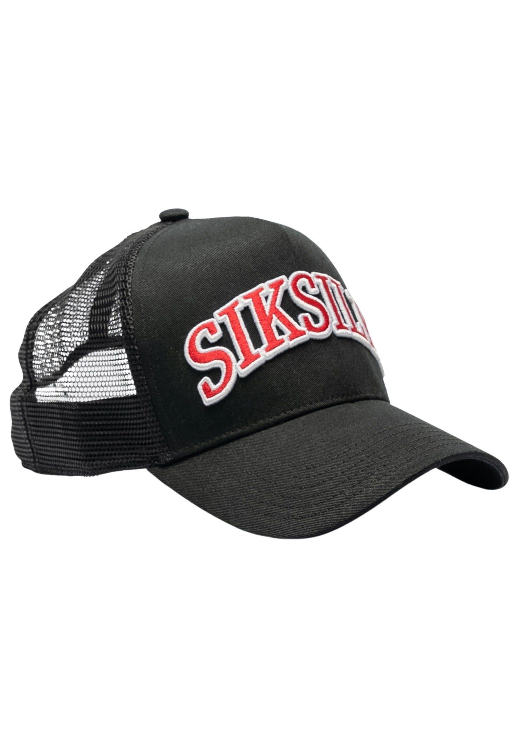 Cappello Trucker con logo Shadow in maglia nera Cappellini SikSilk   