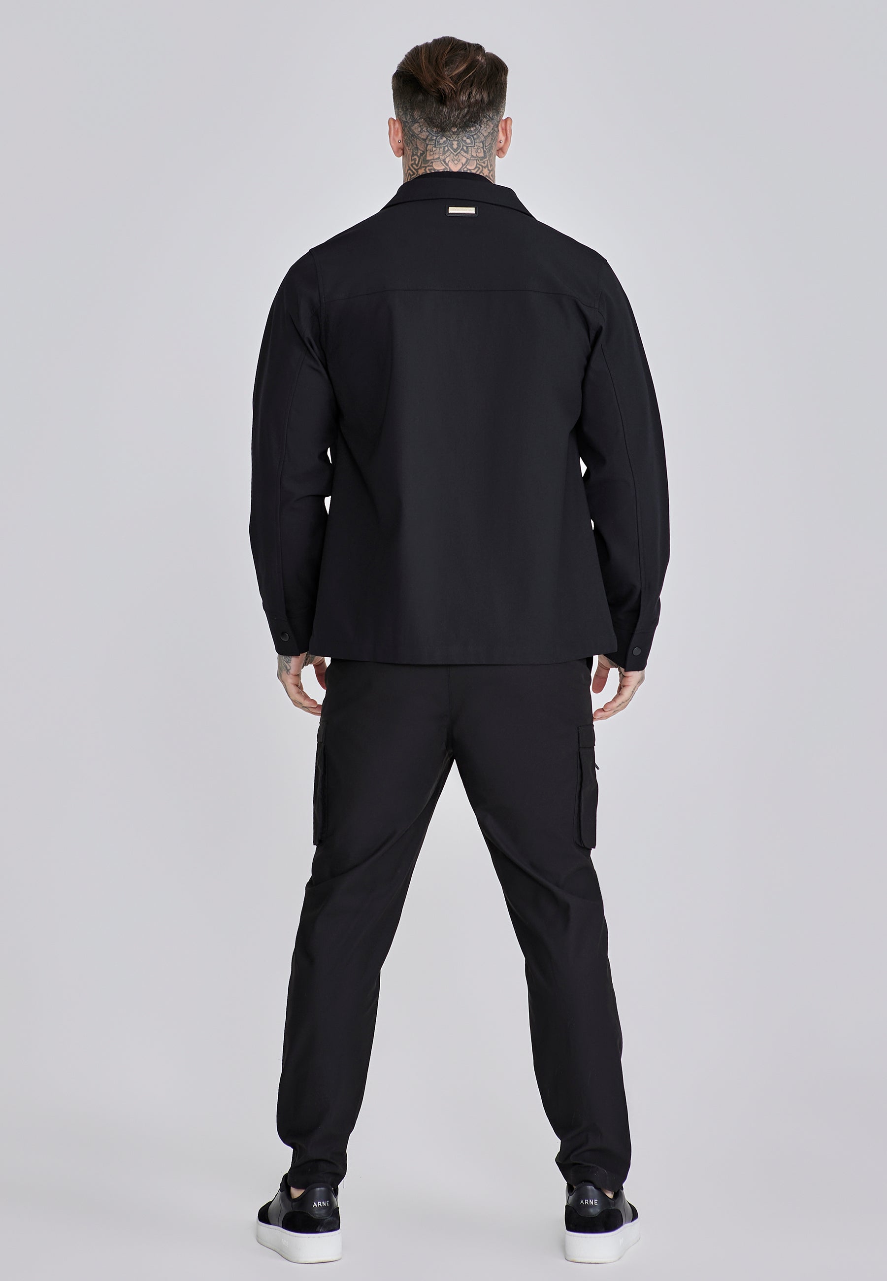 Camicia Utility Overshirt in nero Camicie SikSilk