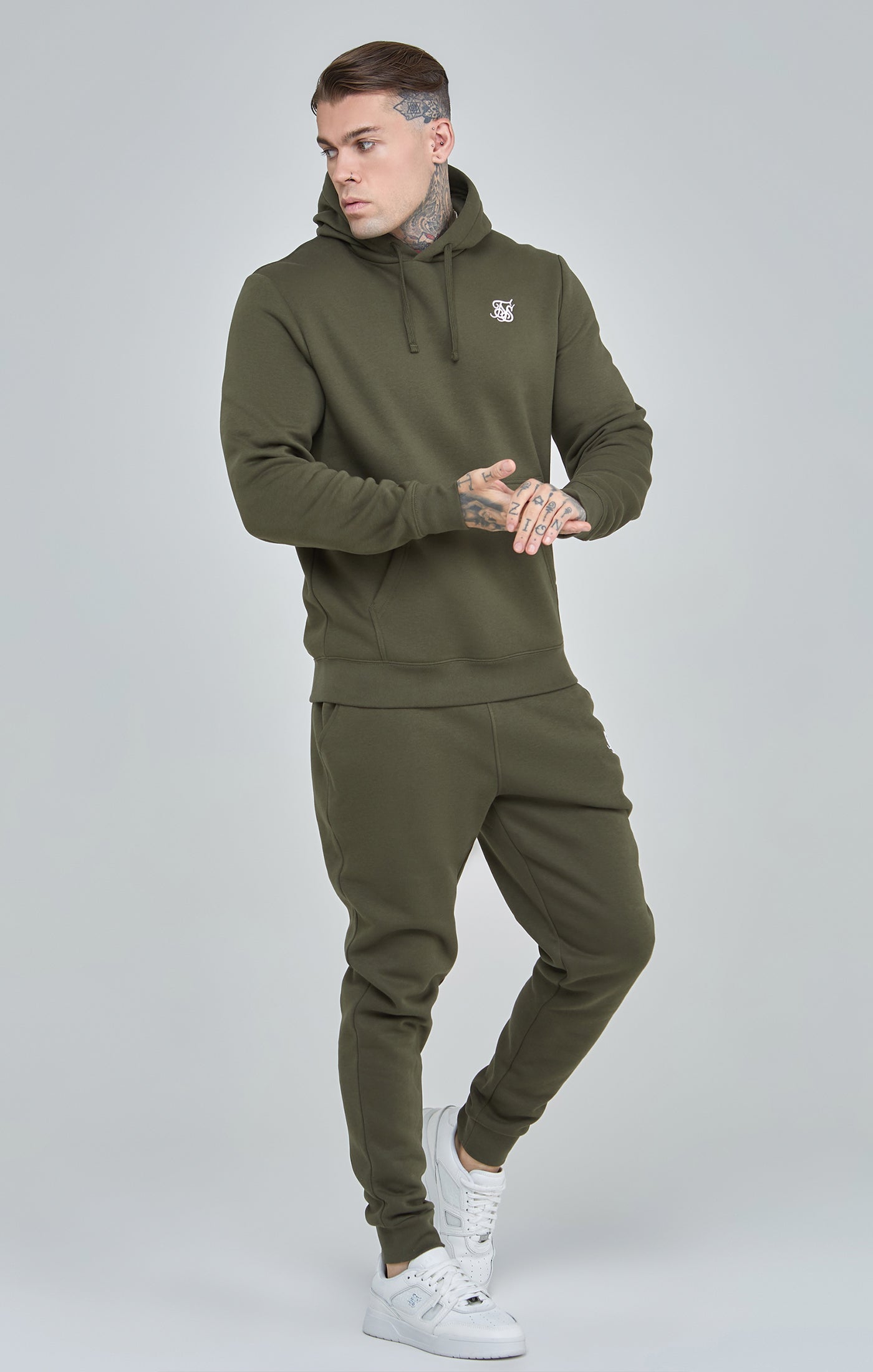 Felpa con cappuccio Essential Overhead in Khaki SikSilk   