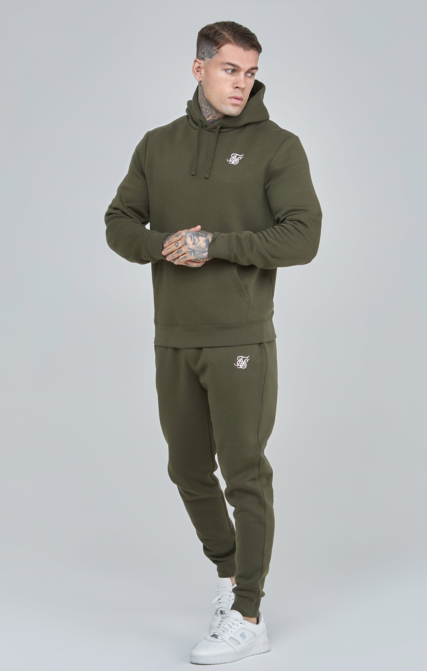 Felpa con cappuccio Essential Overhead in Khaki SikSilk   