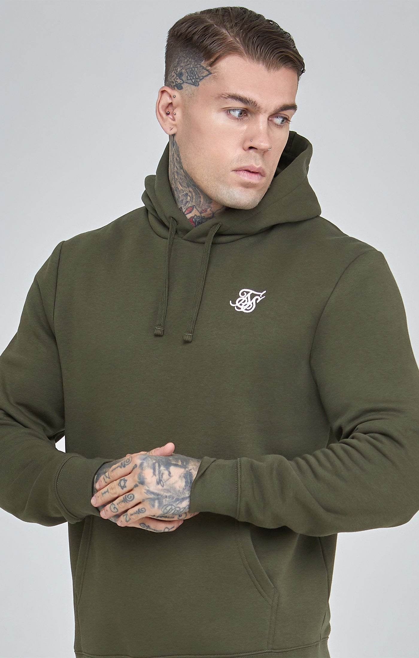 Felpa con cappuccio Essential Overhead in Khaki SikSilk   