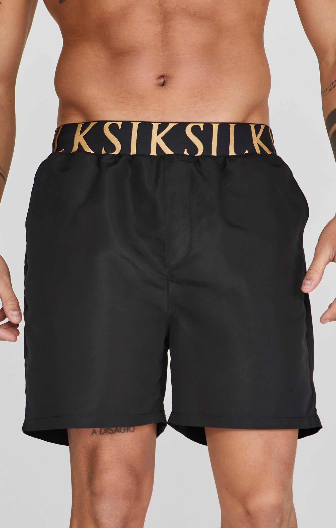 Pantaloncini da bagno in nero Pantaloncini da bagno SikSilk   