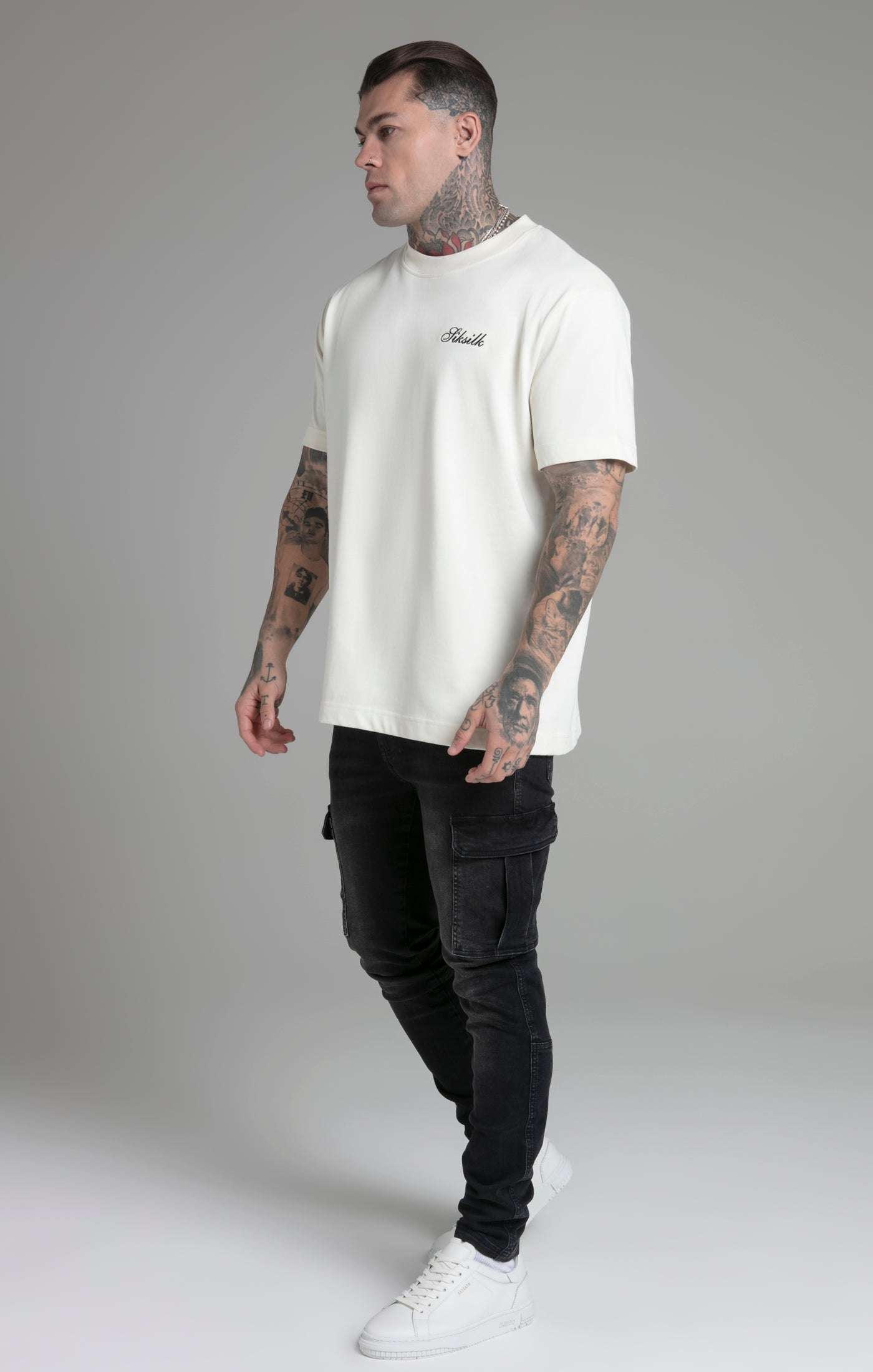 Maglietta grafica in ecru T-shirt SikSilk   