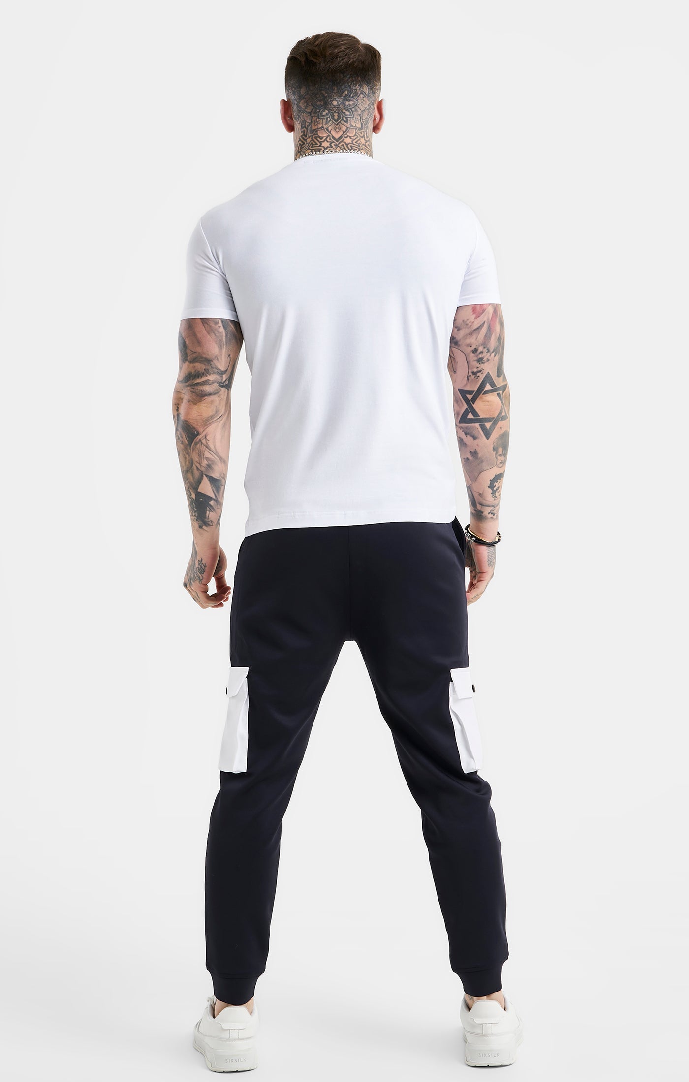 Maglietta Essential a manica corta dal taglio muscolare in bianco Magliette SikSilk   