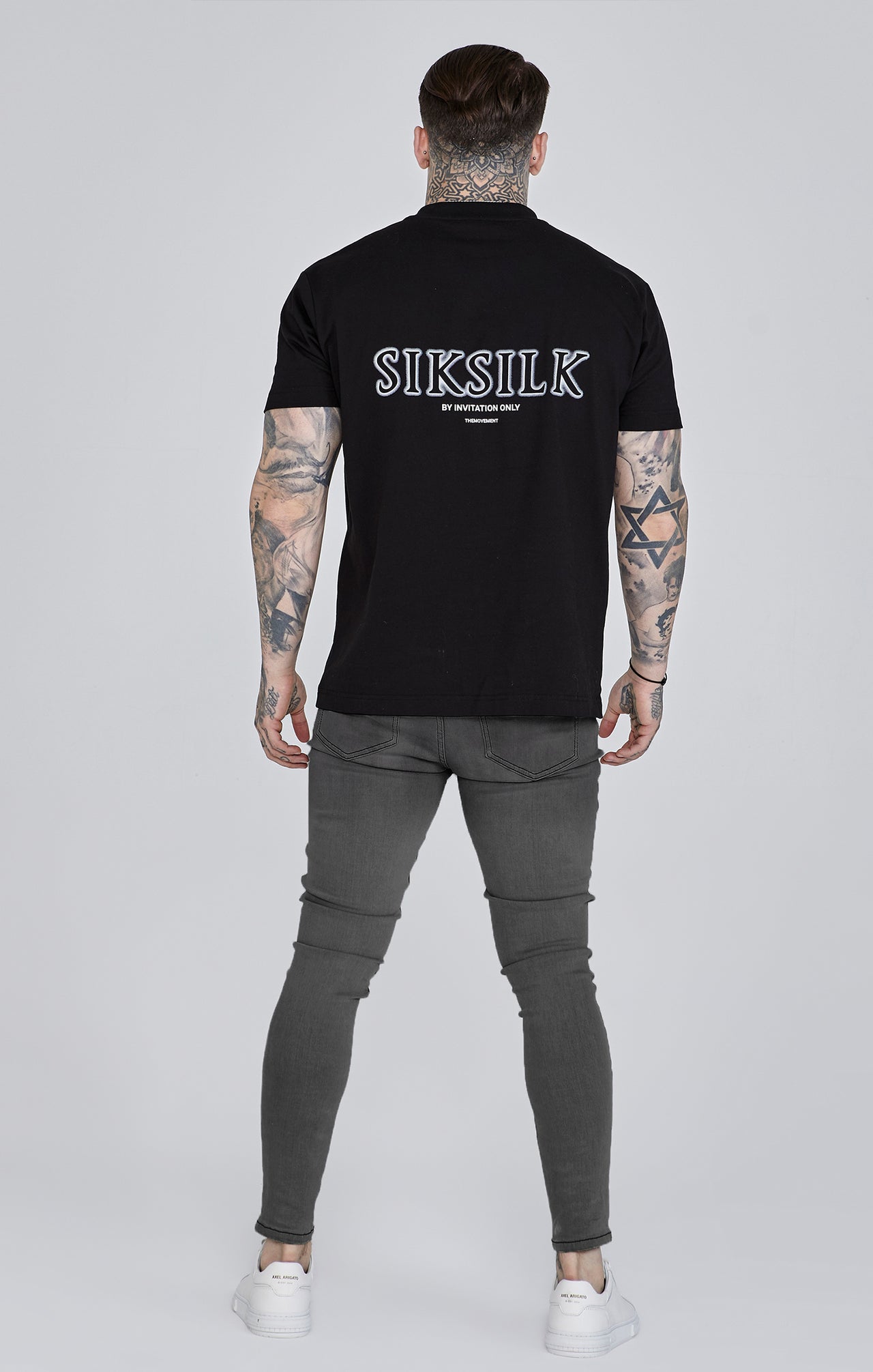 Jeans skinny invecchiati di colore grigio Jeans SikSilk   