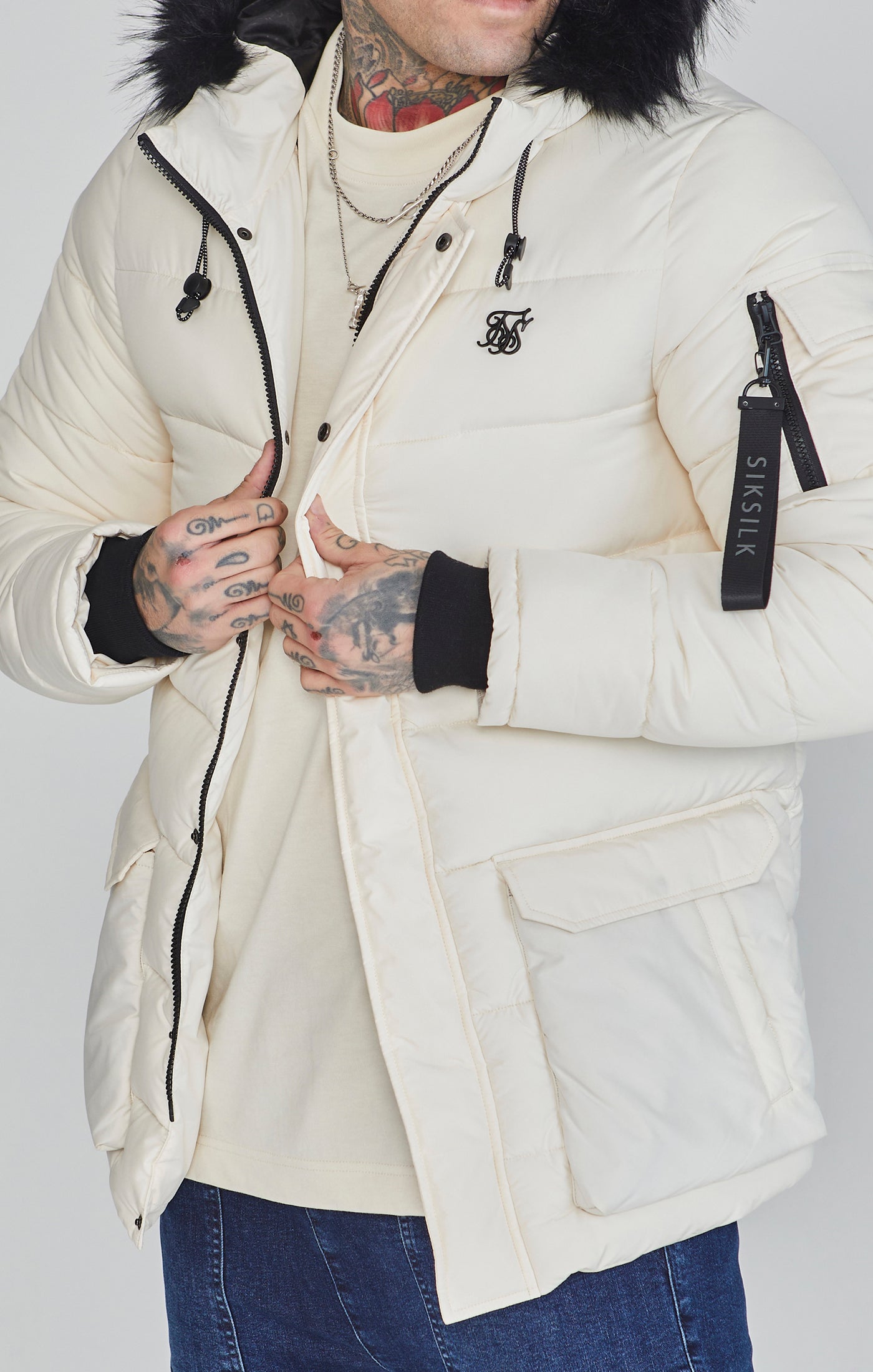 Parka in ecru Giacche SikSilk   