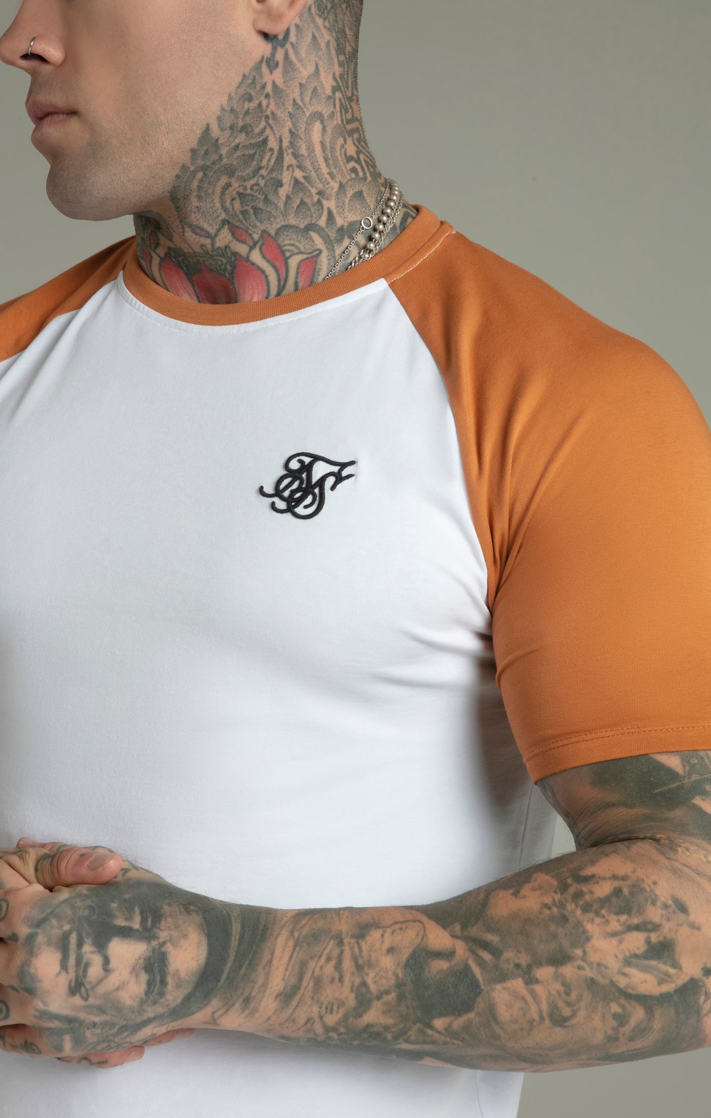 Maglietta Raglan in Bianco/Giallo Magliette SikSilk   