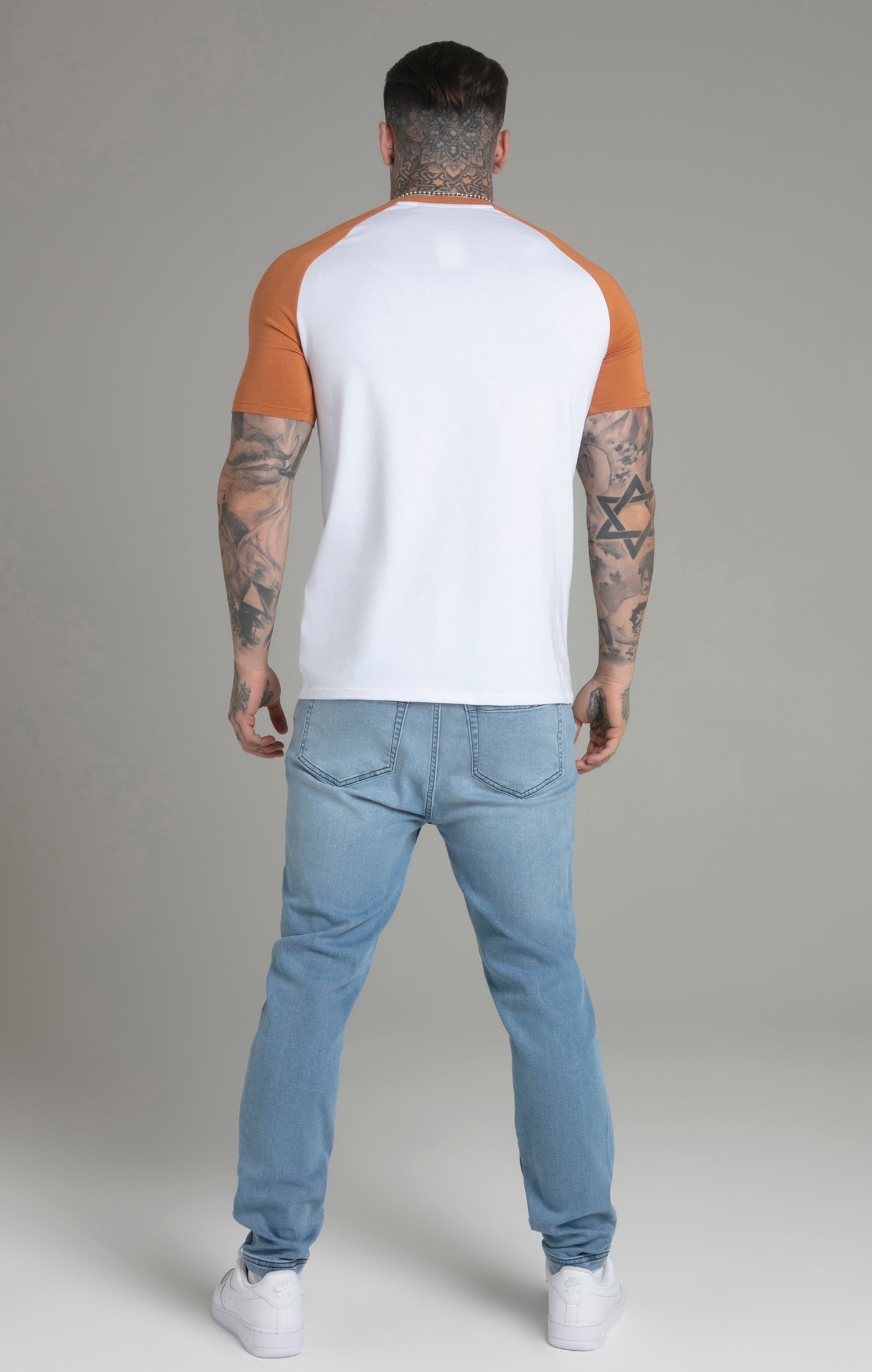 Maglietta Raglan in Bianco/Giallo Magliette SikSilk   