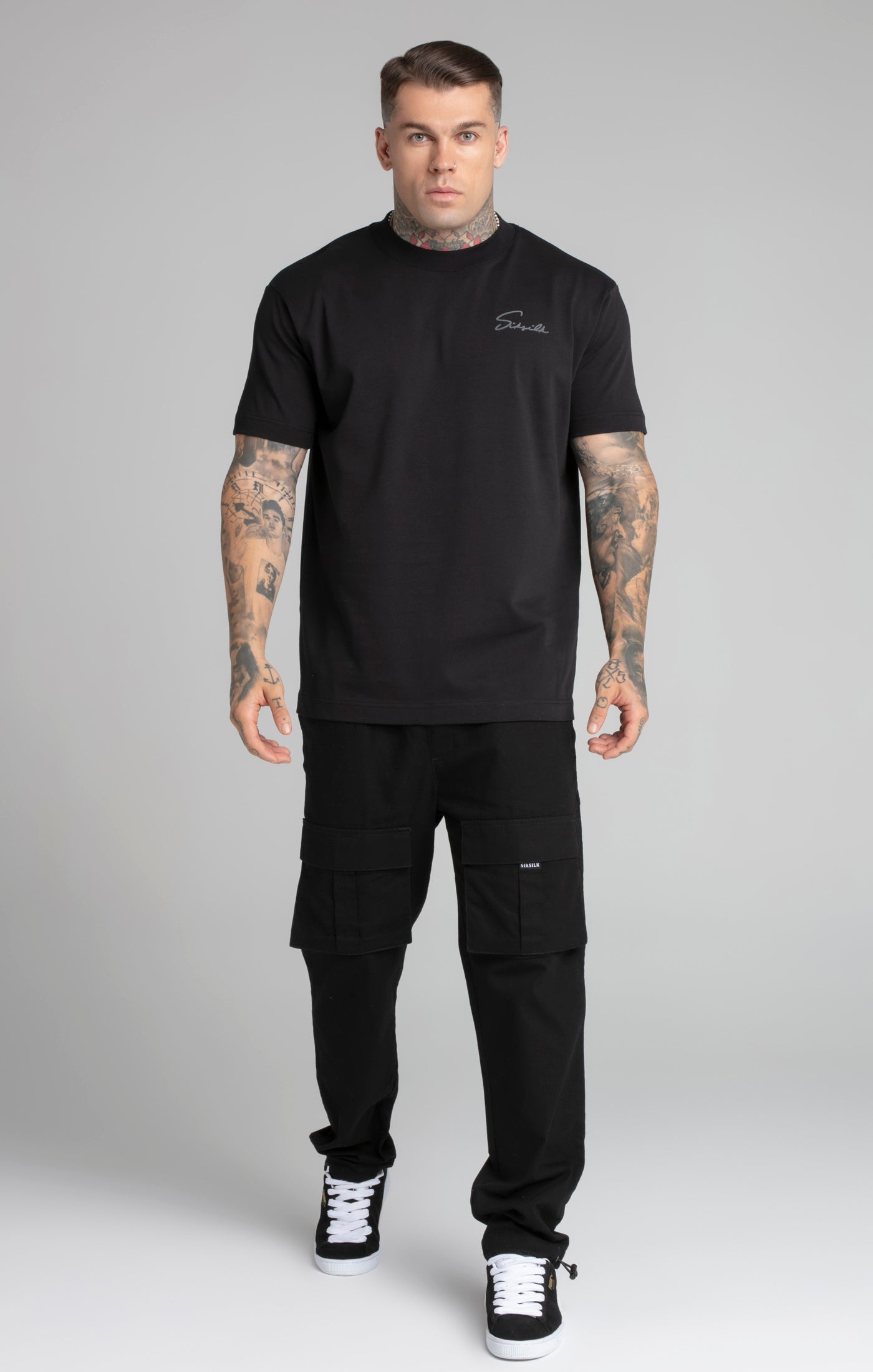 Maglietta Script in Nero Magliette SikSilk   