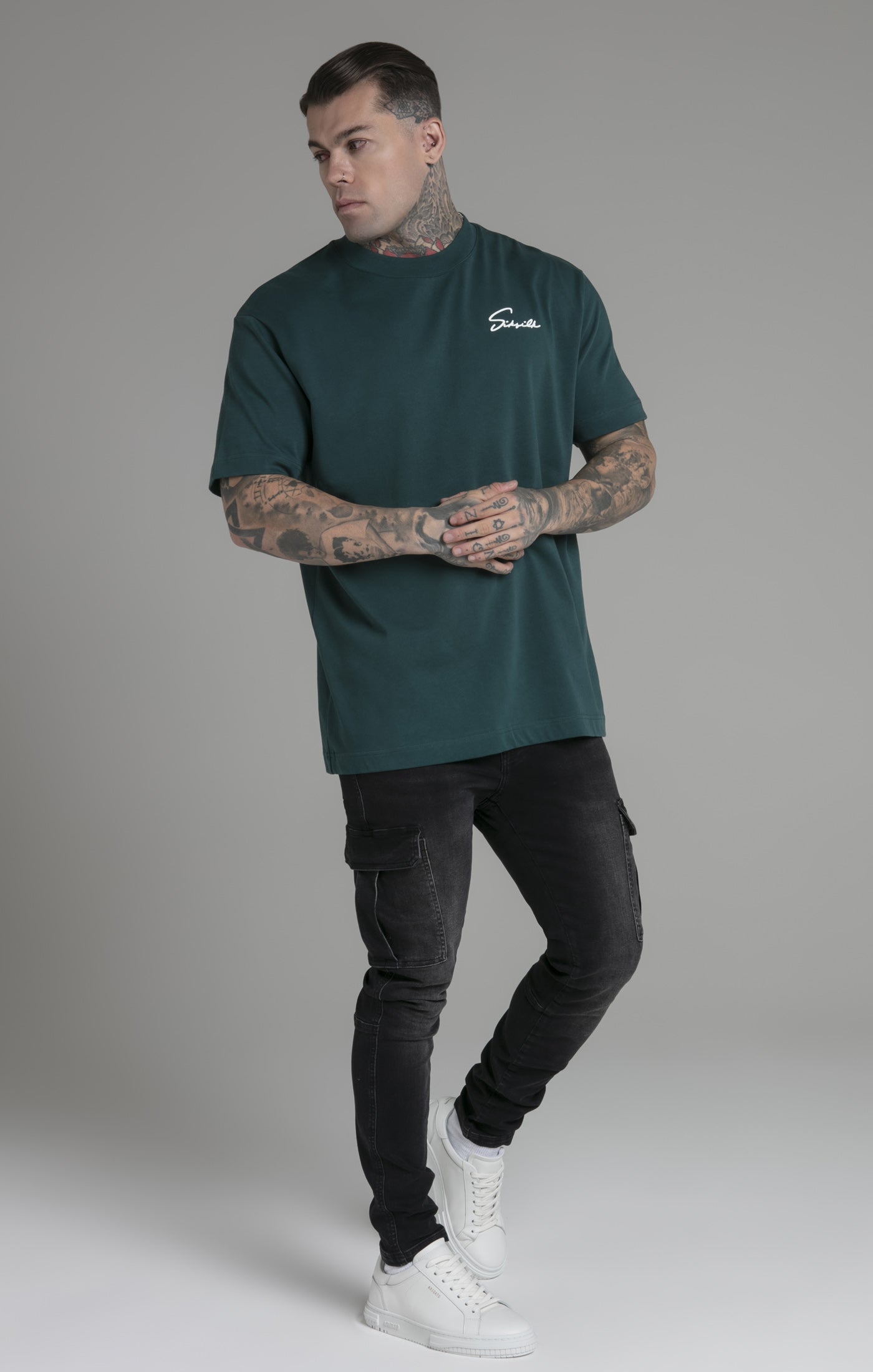 Maglietta Script in verde Magliette SikSilk   