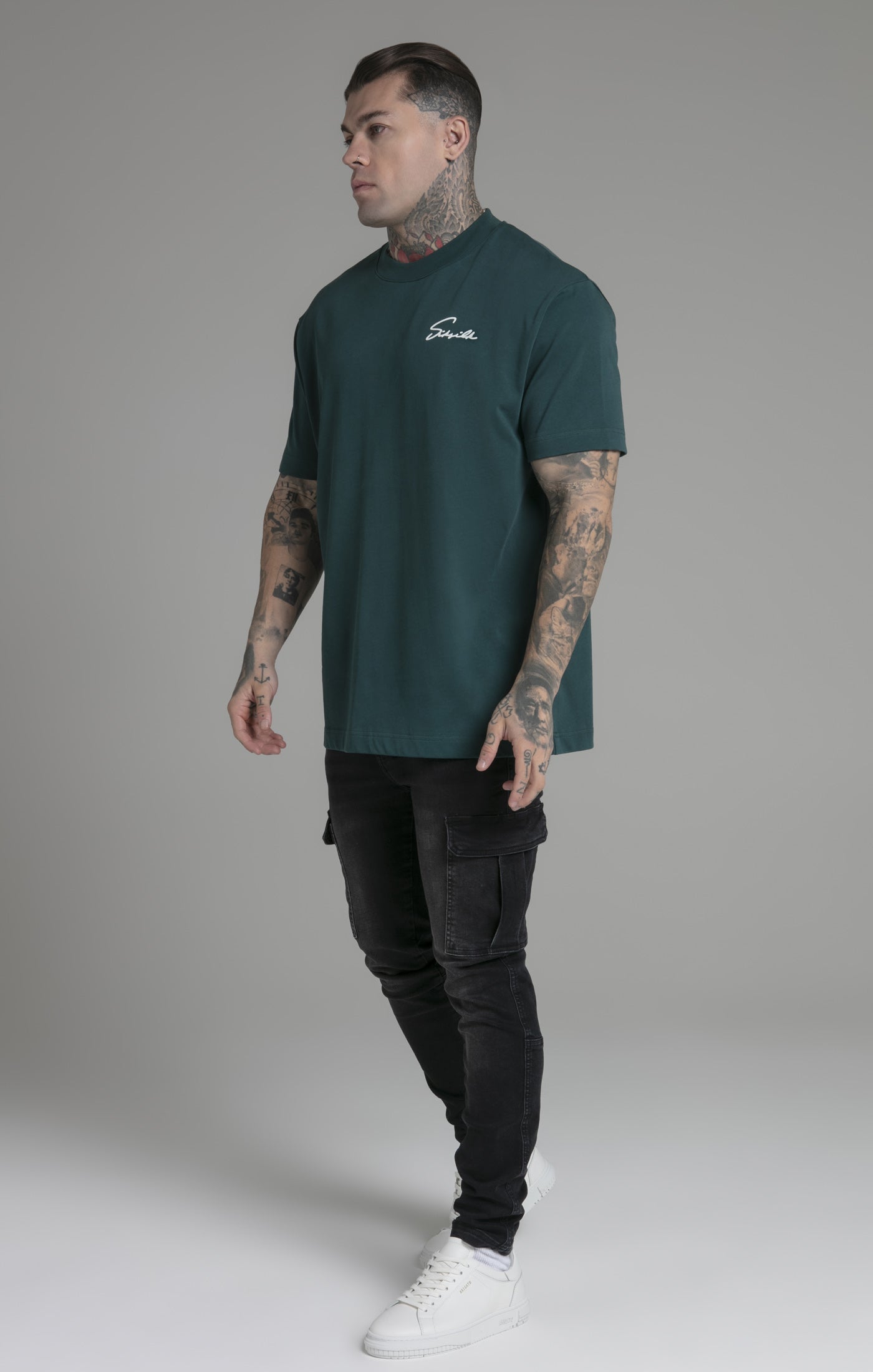 Maglietta Script in verde Magliette SikSilk   