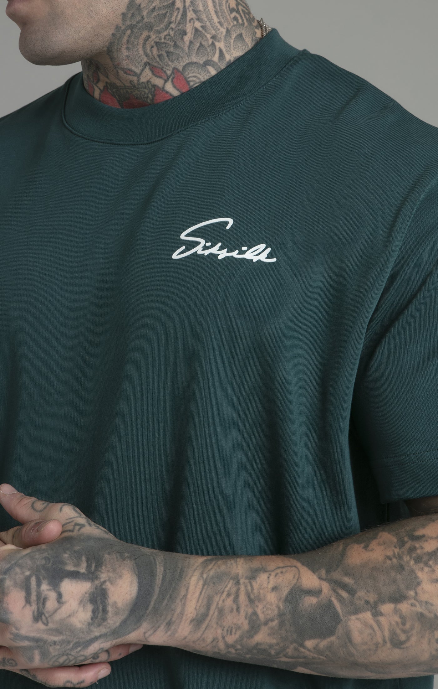 Maglietta Script in verde Magliette SikSilk   