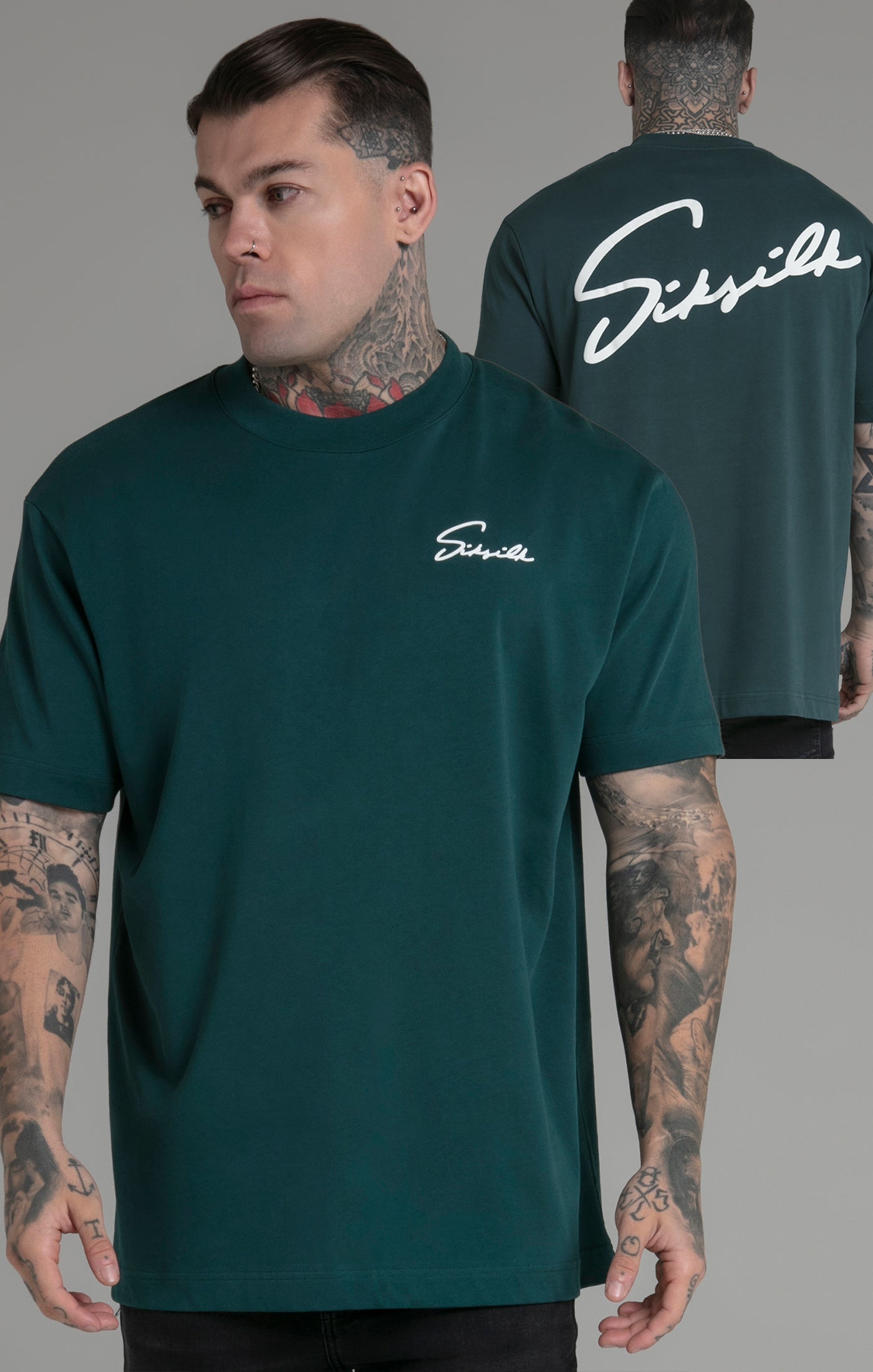 Maglietta Script in verde Magliette SikSilk   