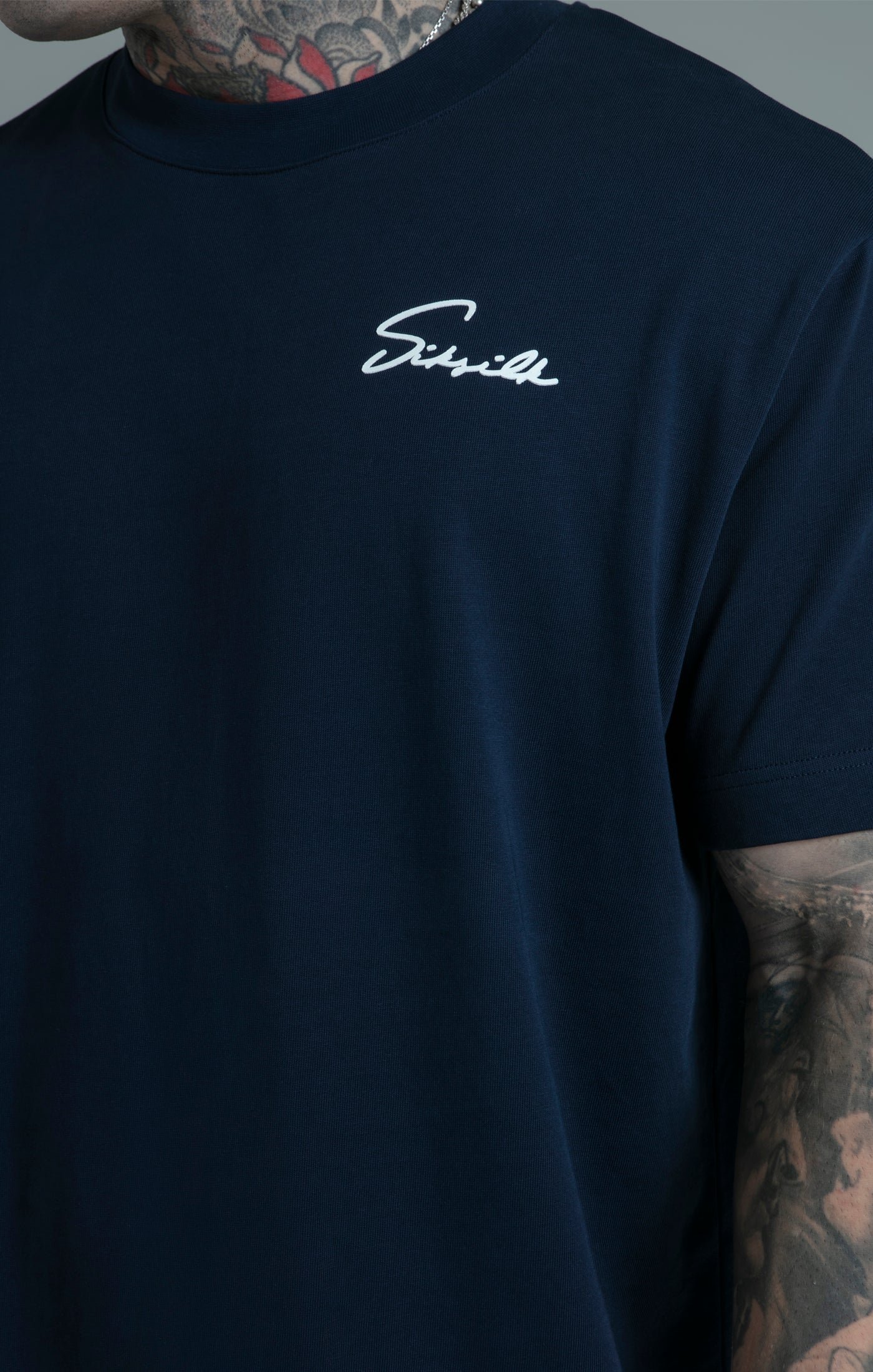 Maglietta Script in Blu Magliette SikSilk   