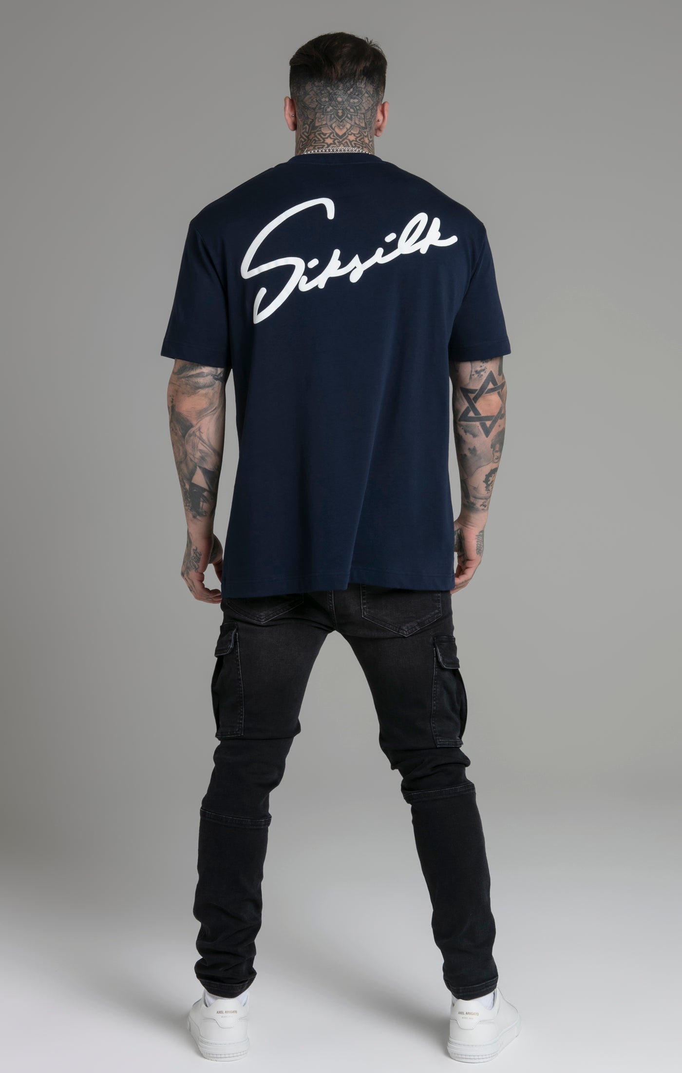 Maglietta Script in Blu Magliette SikSilk   