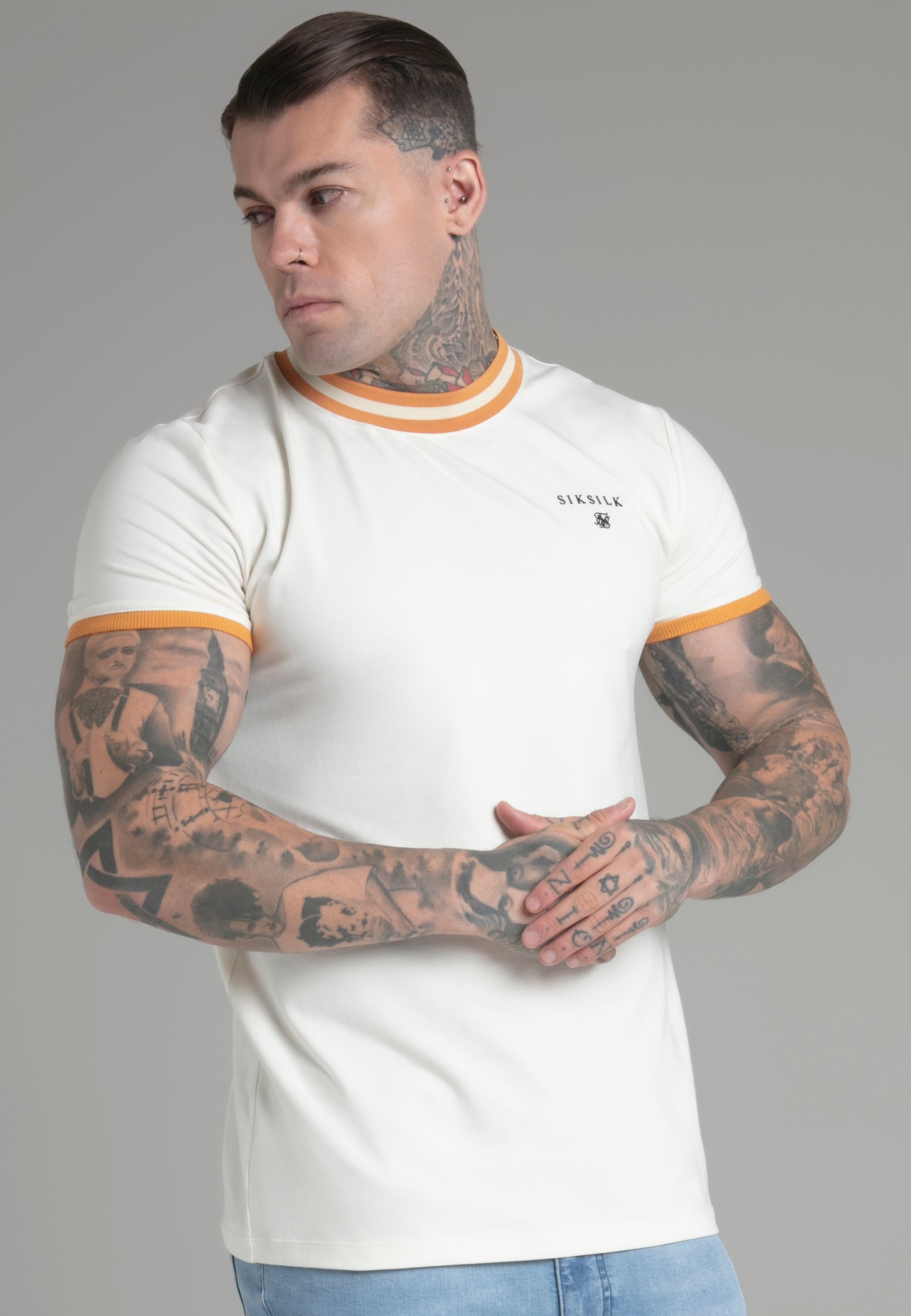 T-shirt Ringer in ecru T-shirt SikSilk   