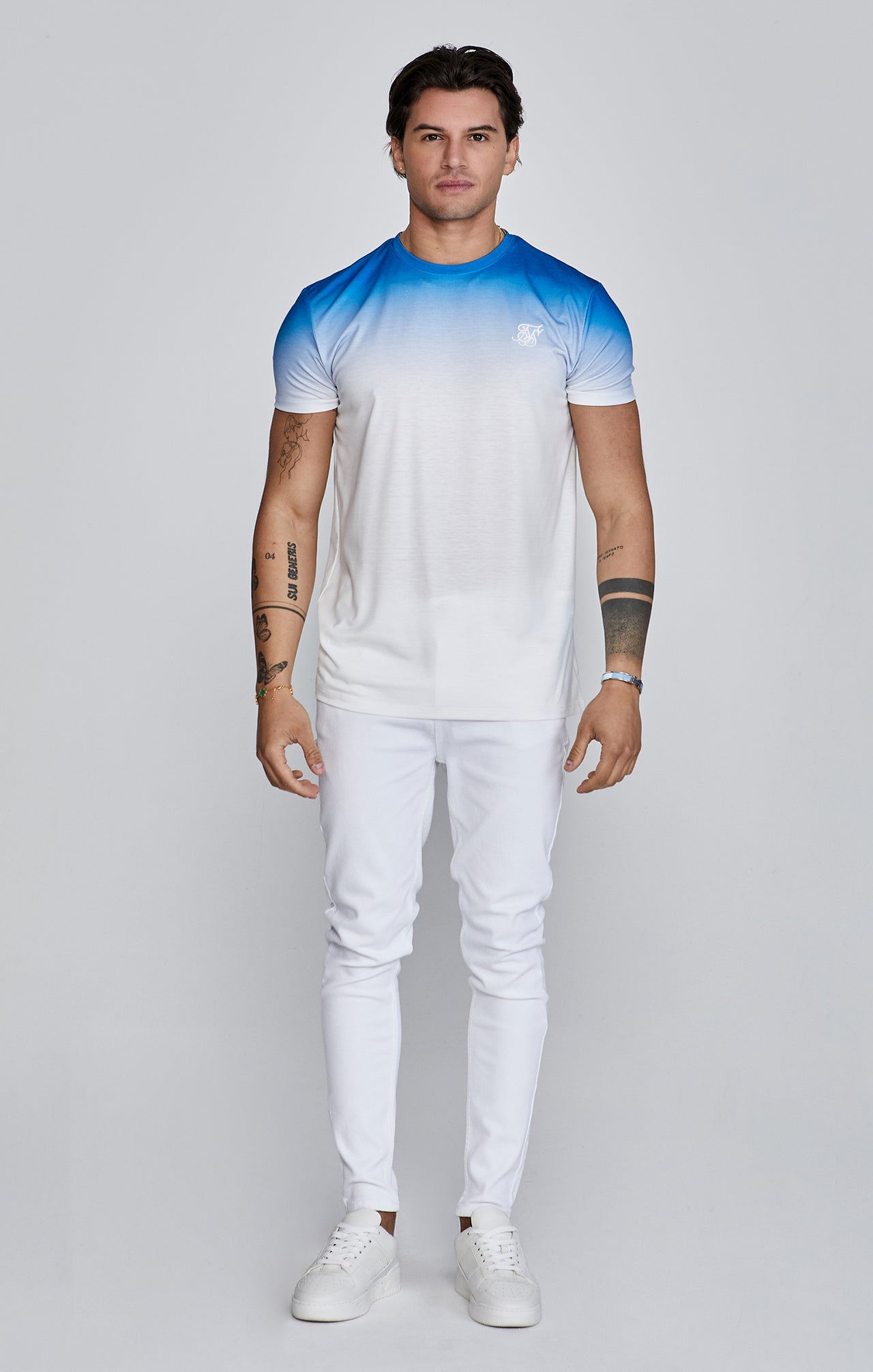 Maglietta Fade in Blu, Bianco Magliette SikSilk   