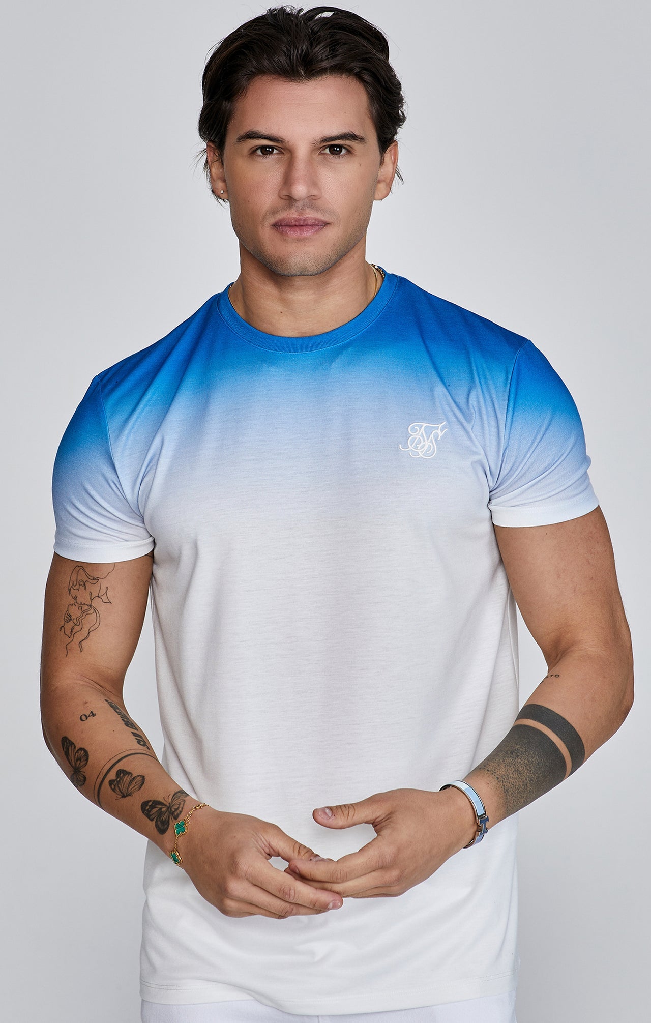 Maglietta Fade in Blu, Bianco Magliette SikSilk   