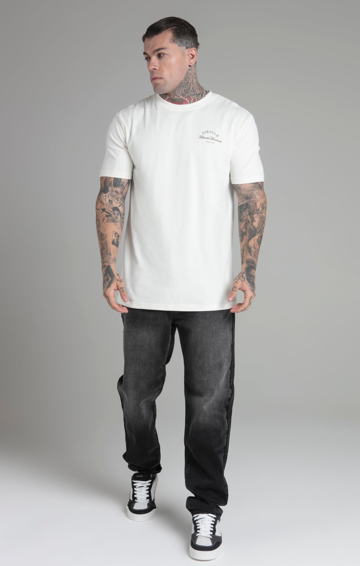 T-shirt dal taglio rilassato in ecru T-shirt SikSilk   