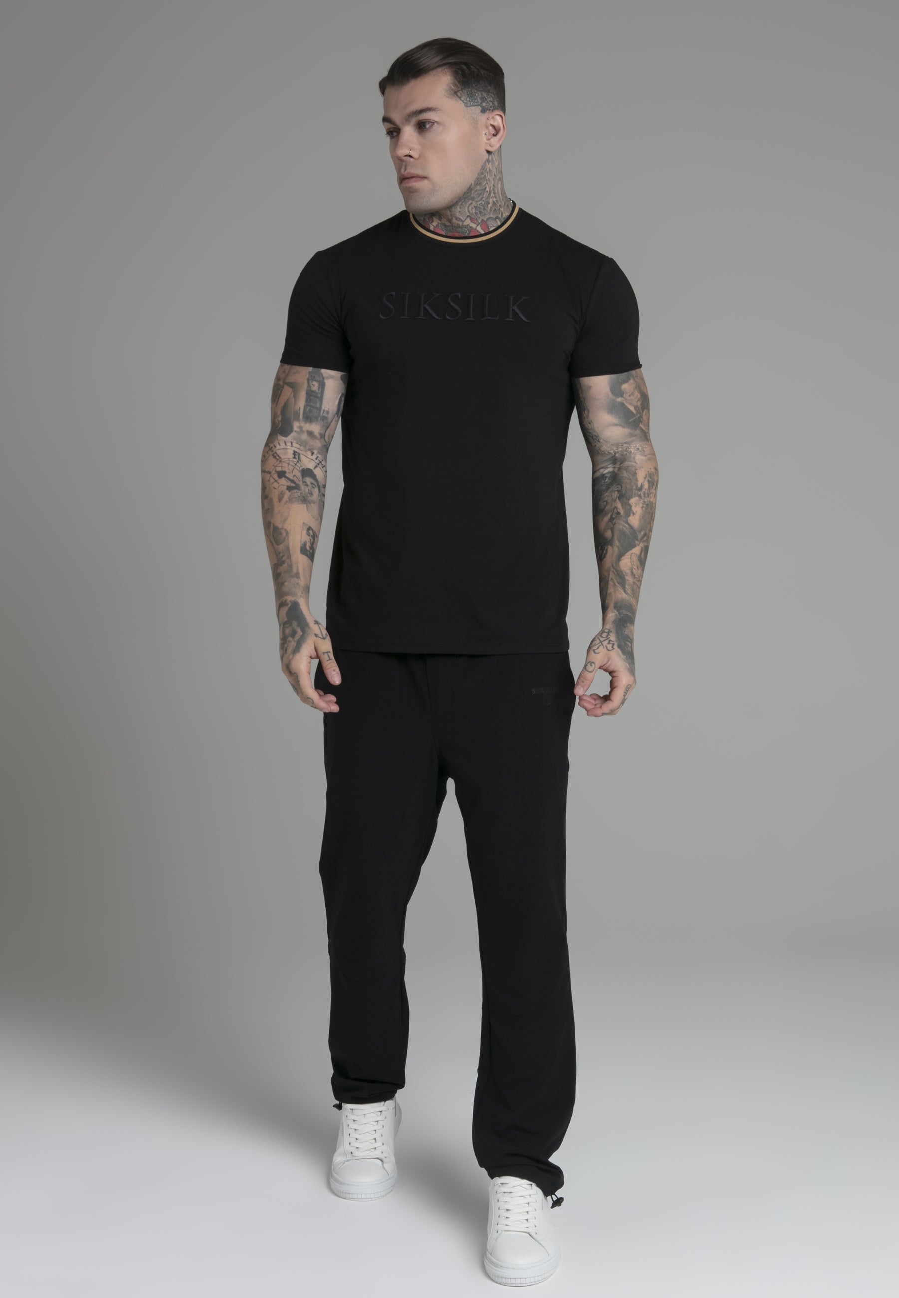 Maglietta con logo in nero Magliette SikSilk   