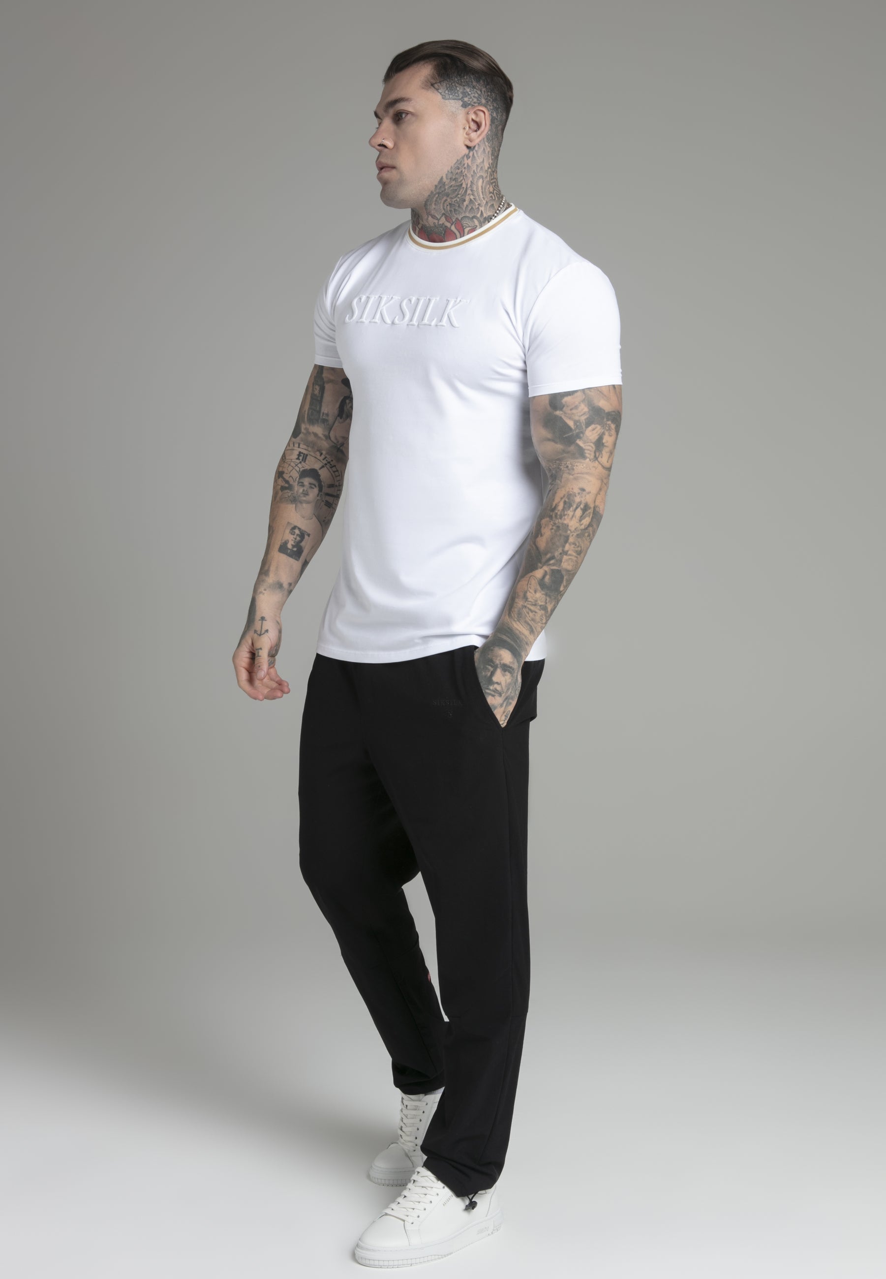 Maglietta Logo in Bianco Magliette SikSilk   