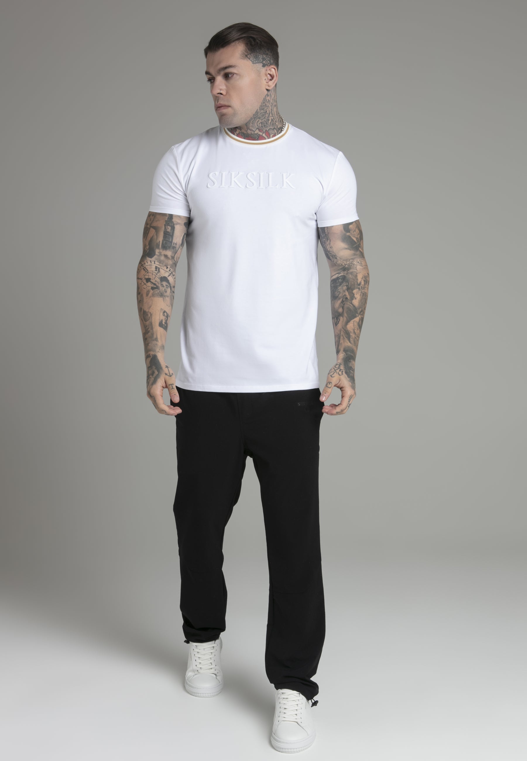 Maglietta Logo in Bianco Magliette SikSilk   