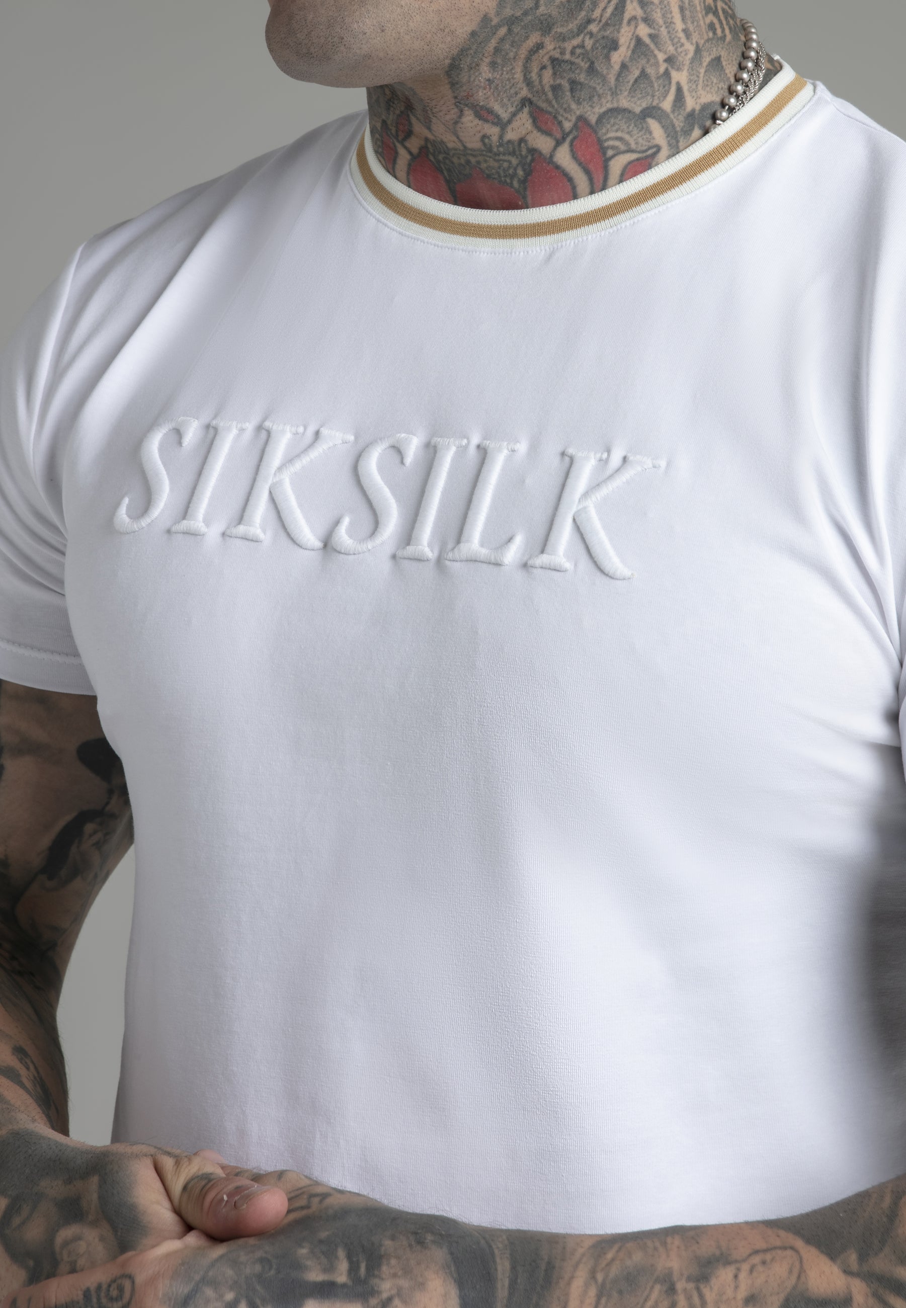 Maglietta Logo in Bianco Magliette SikSilk   