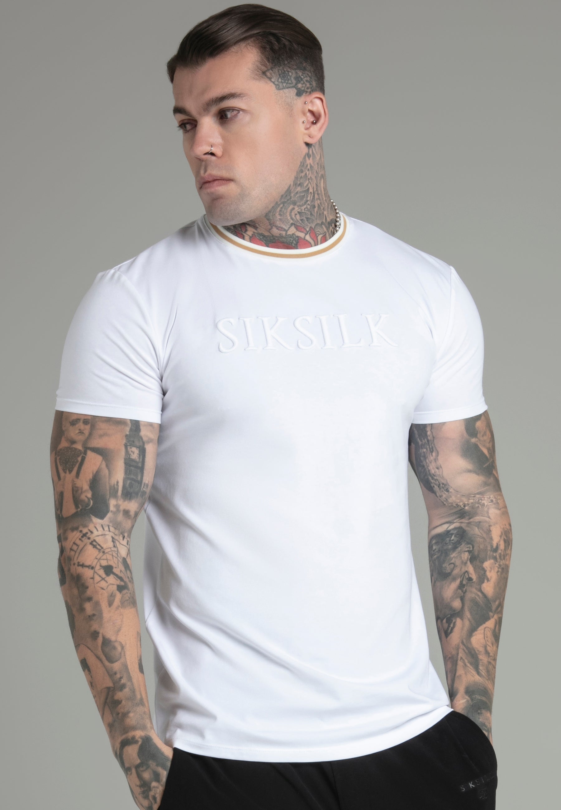 Maglietta Logo in Bianco Magliette SikSilk   