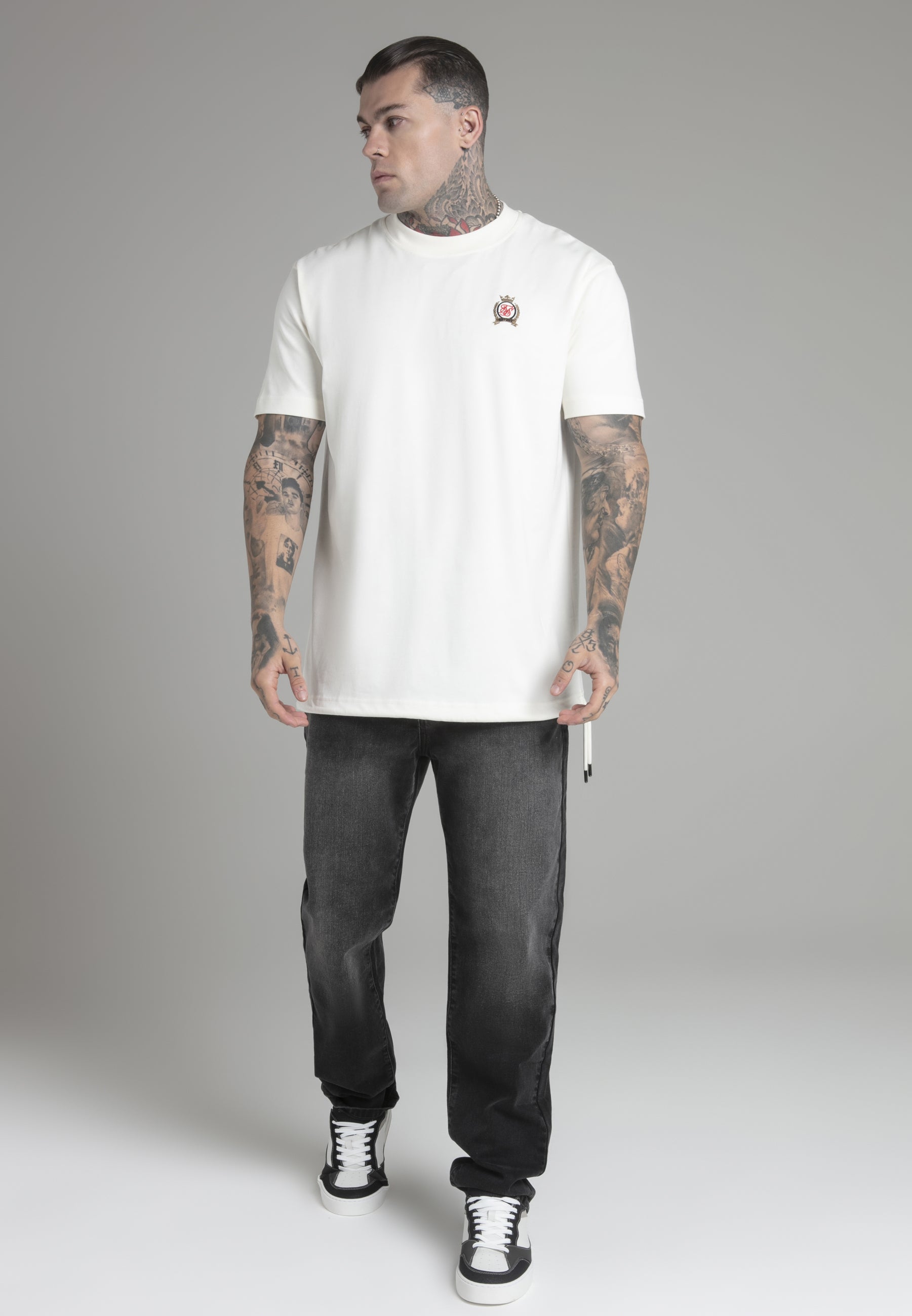 Maglietta oversize in ecru T-shirt SikSilk   