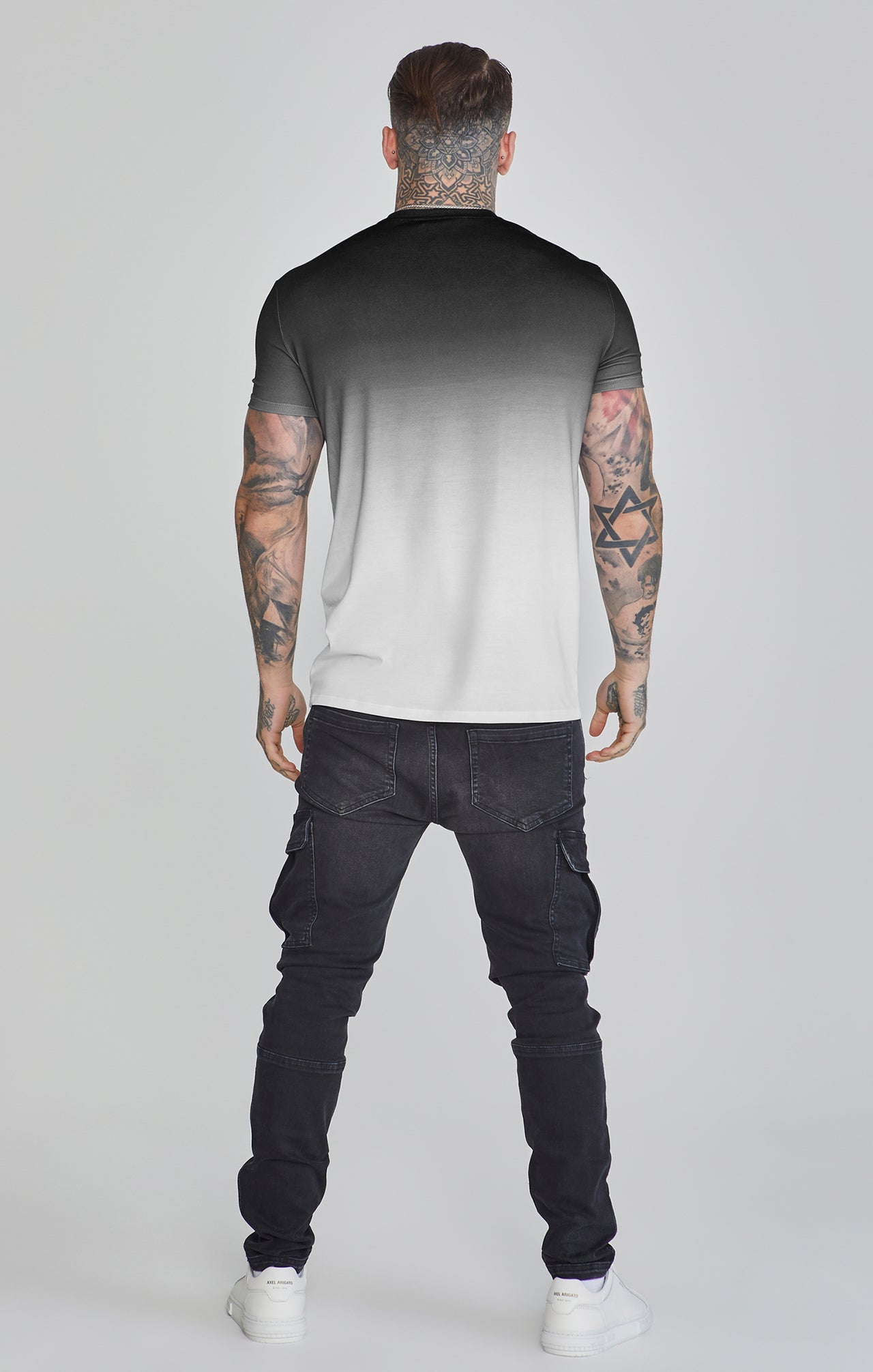 Maglietta Fade in Nero, Grigio Magliette SikSilk   