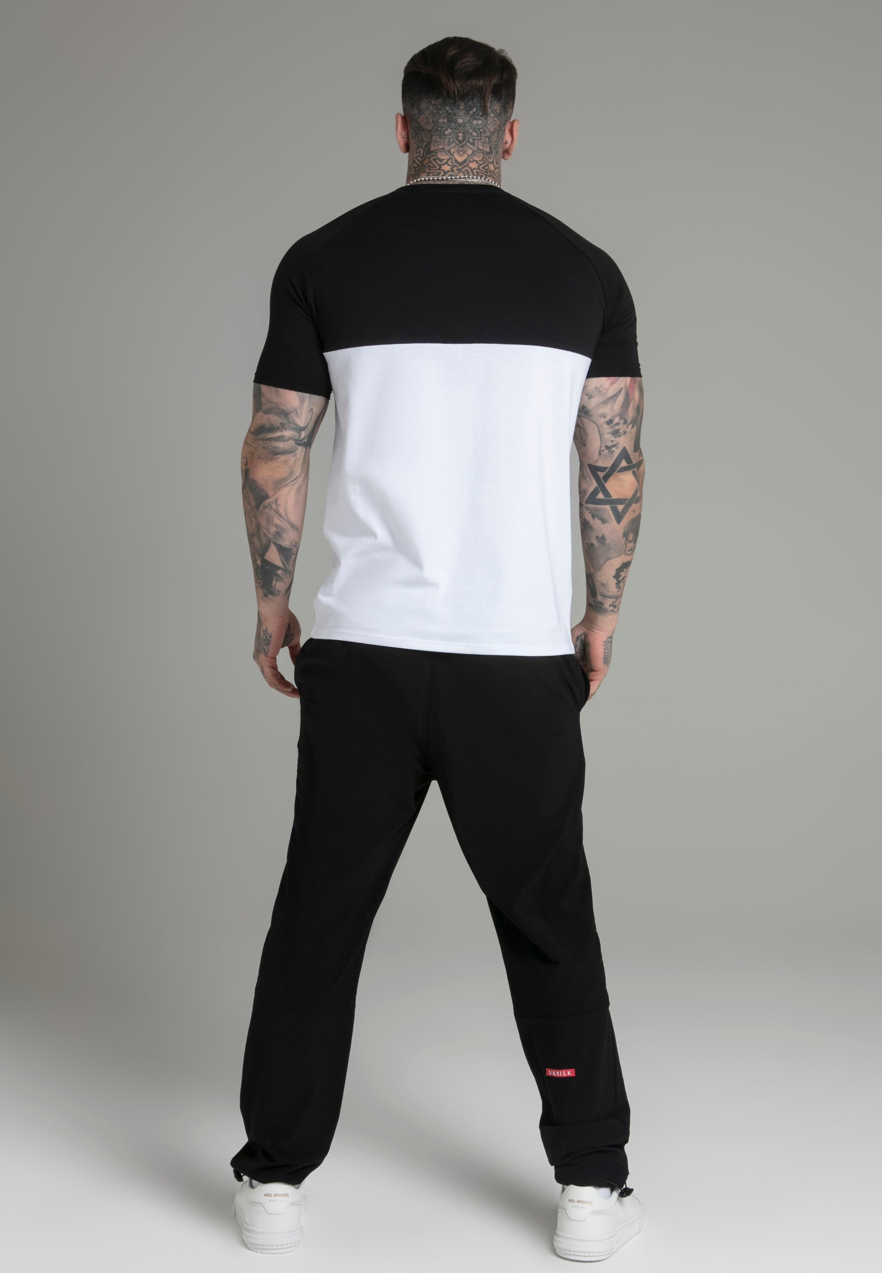 Maglietta Cut and Sew in Nero, Bianco Magliette SikSilk   