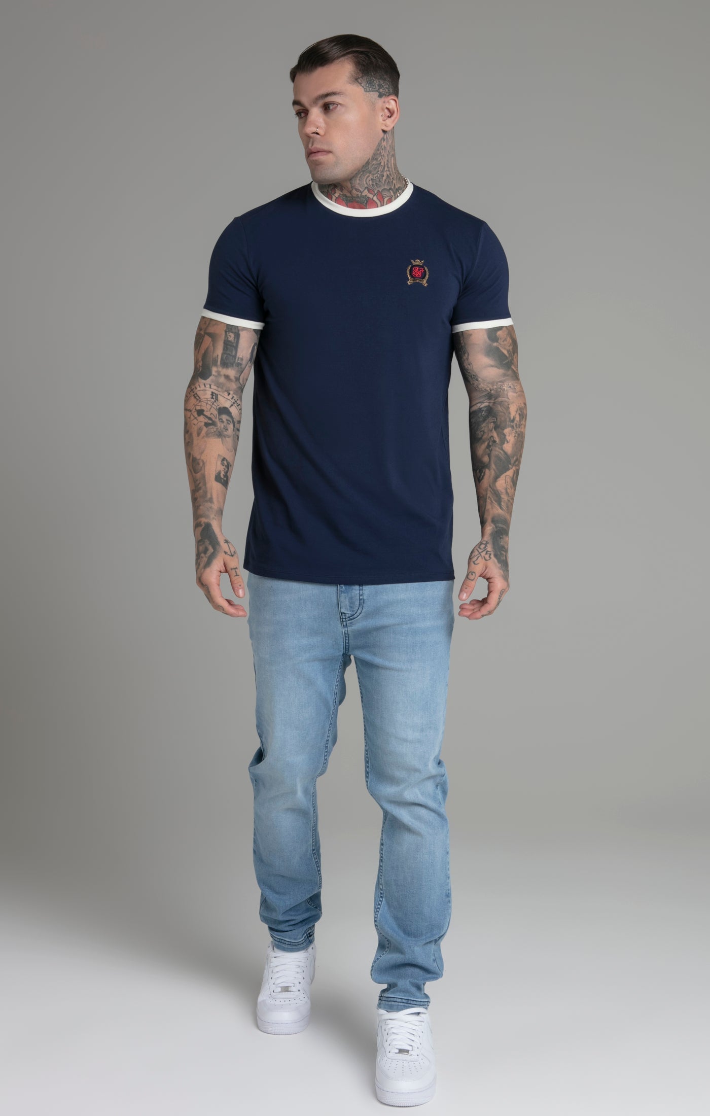 Maglietta Crest in blu Magliette SikSilk   