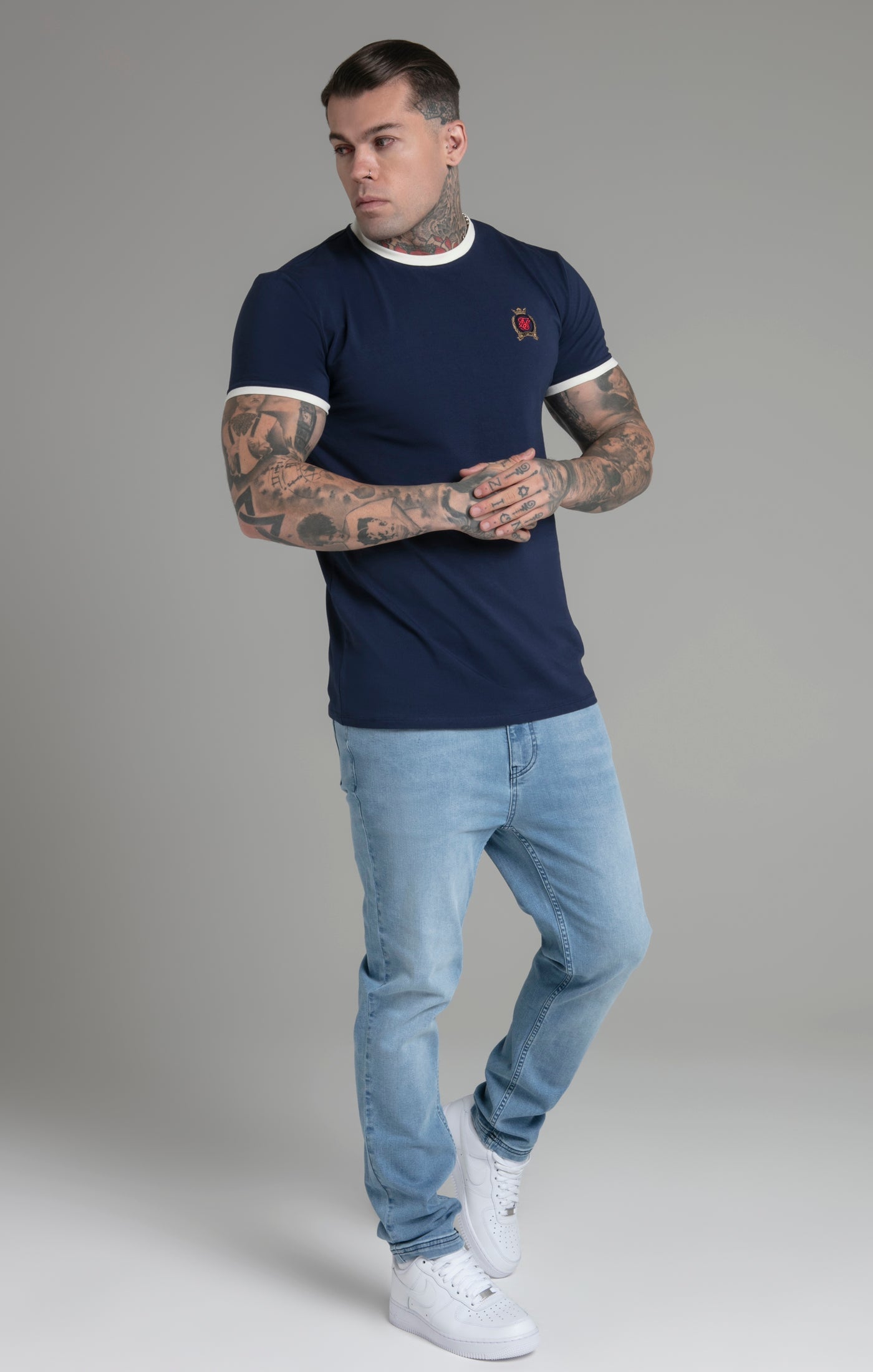 Maglietta Crest in blu Magliette SikSilk   